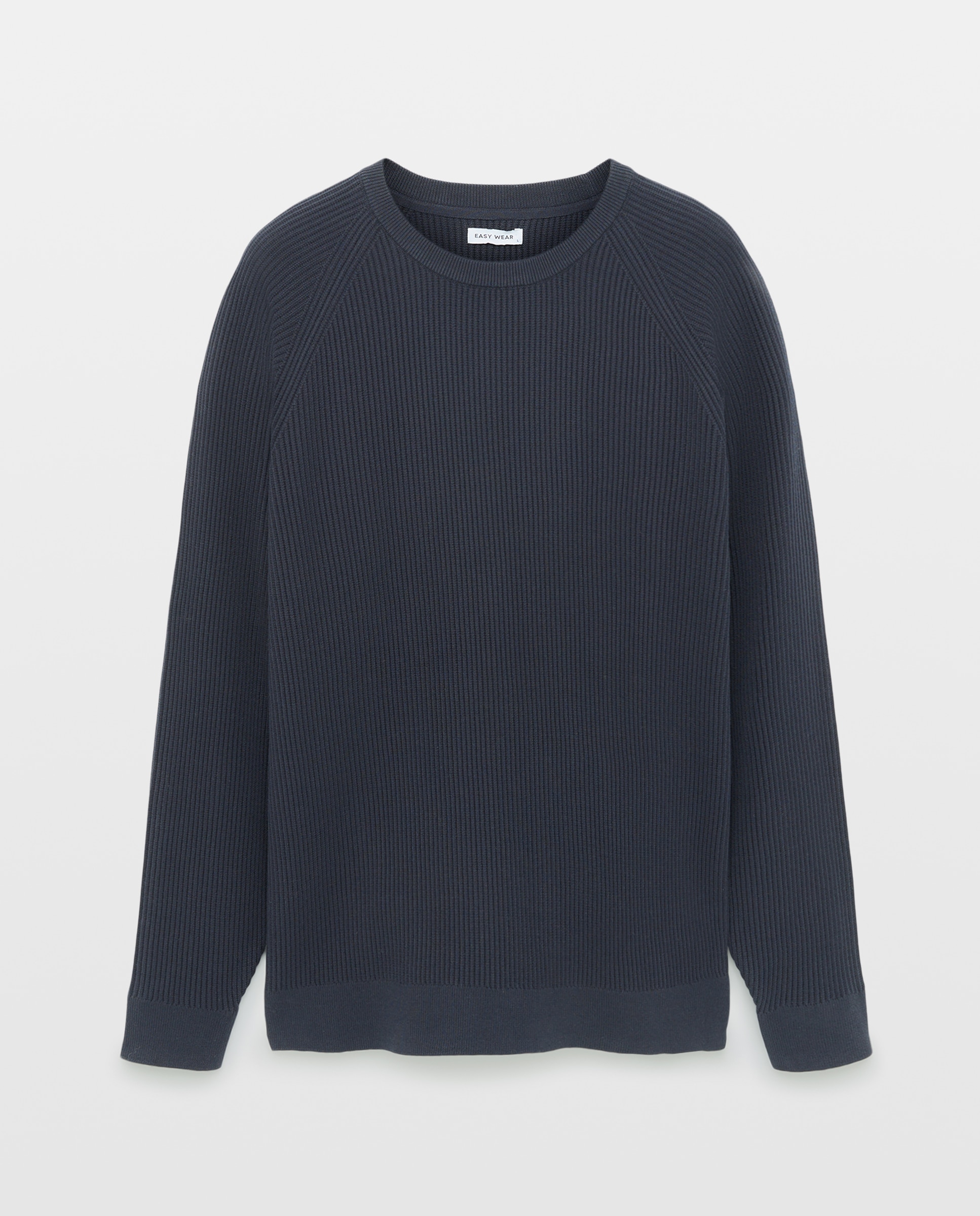 Jersey de canalé de cuello caja de hombre - Easy Wear - Azul marino Azul marino-4