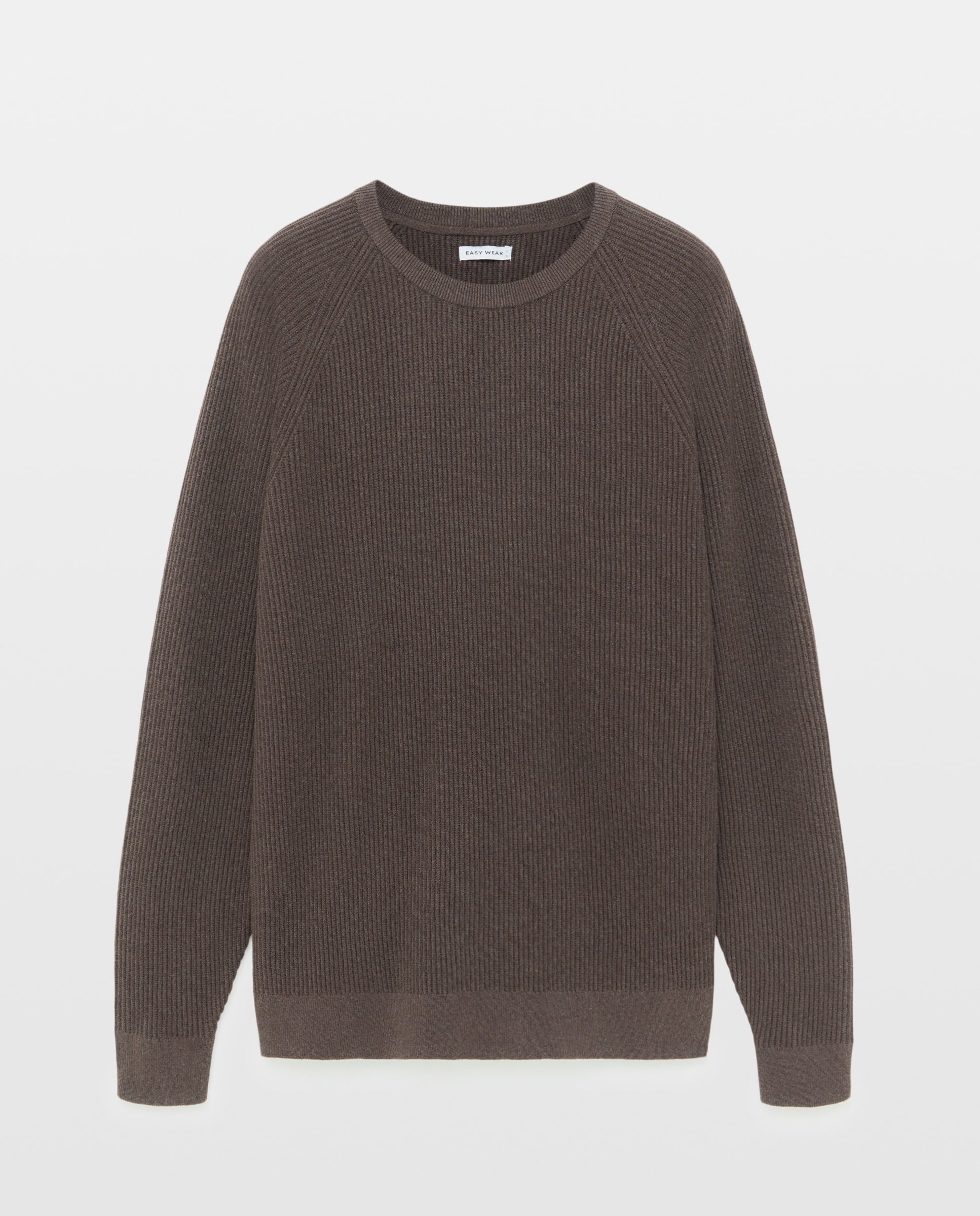 Jersey de canalé de cuello caja de hombre - Easy Wear - Marrón Marrón-4