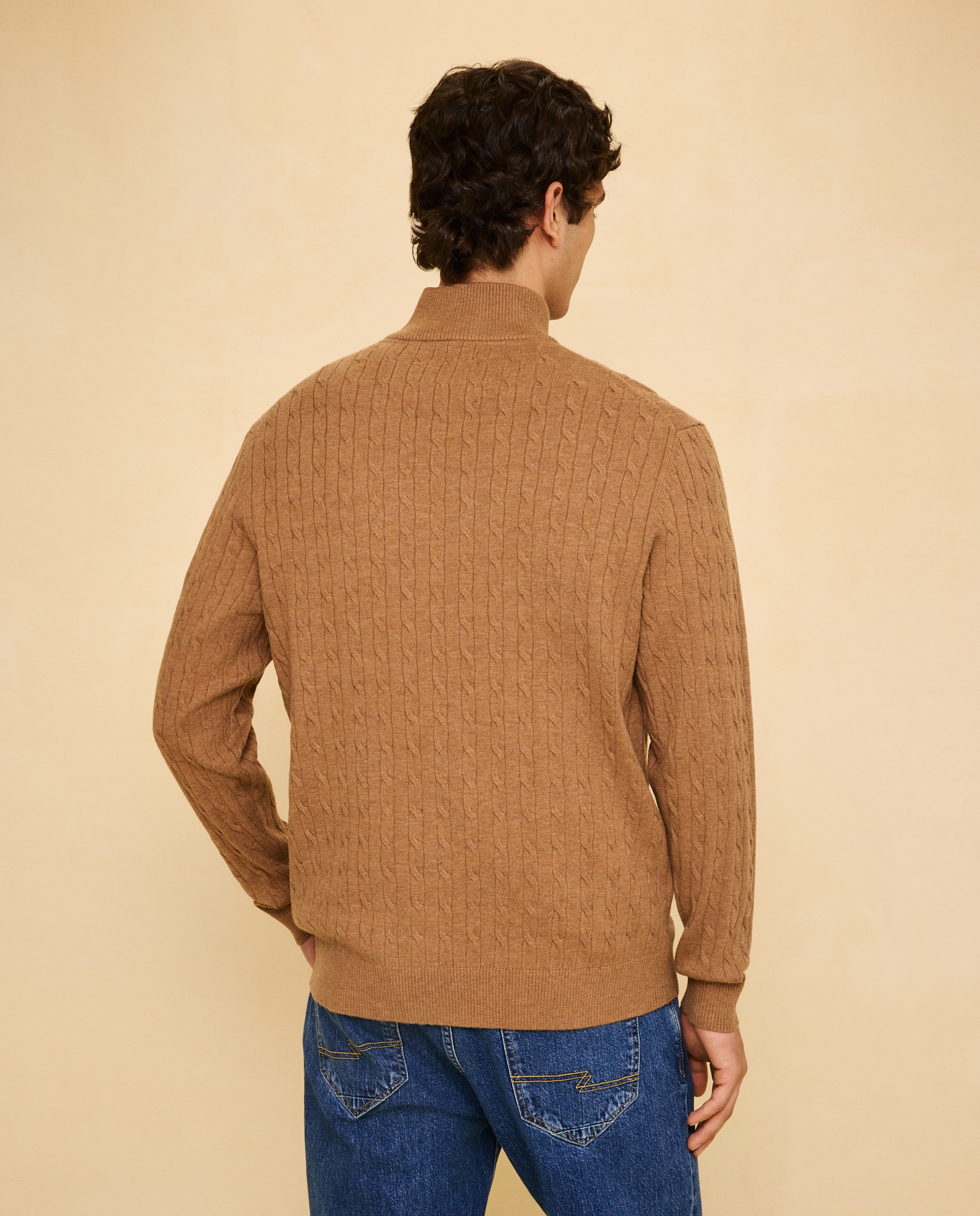 Jersey cuello cremallera de hombre - Easy Wear - 730 Camel 730 Camel-3