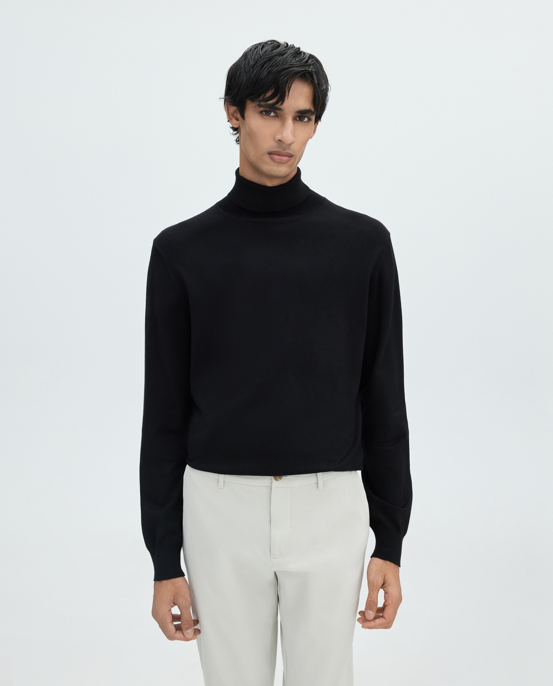 Jersey cuello vuelto de hombre - Easy Wear - Negro Negro-1