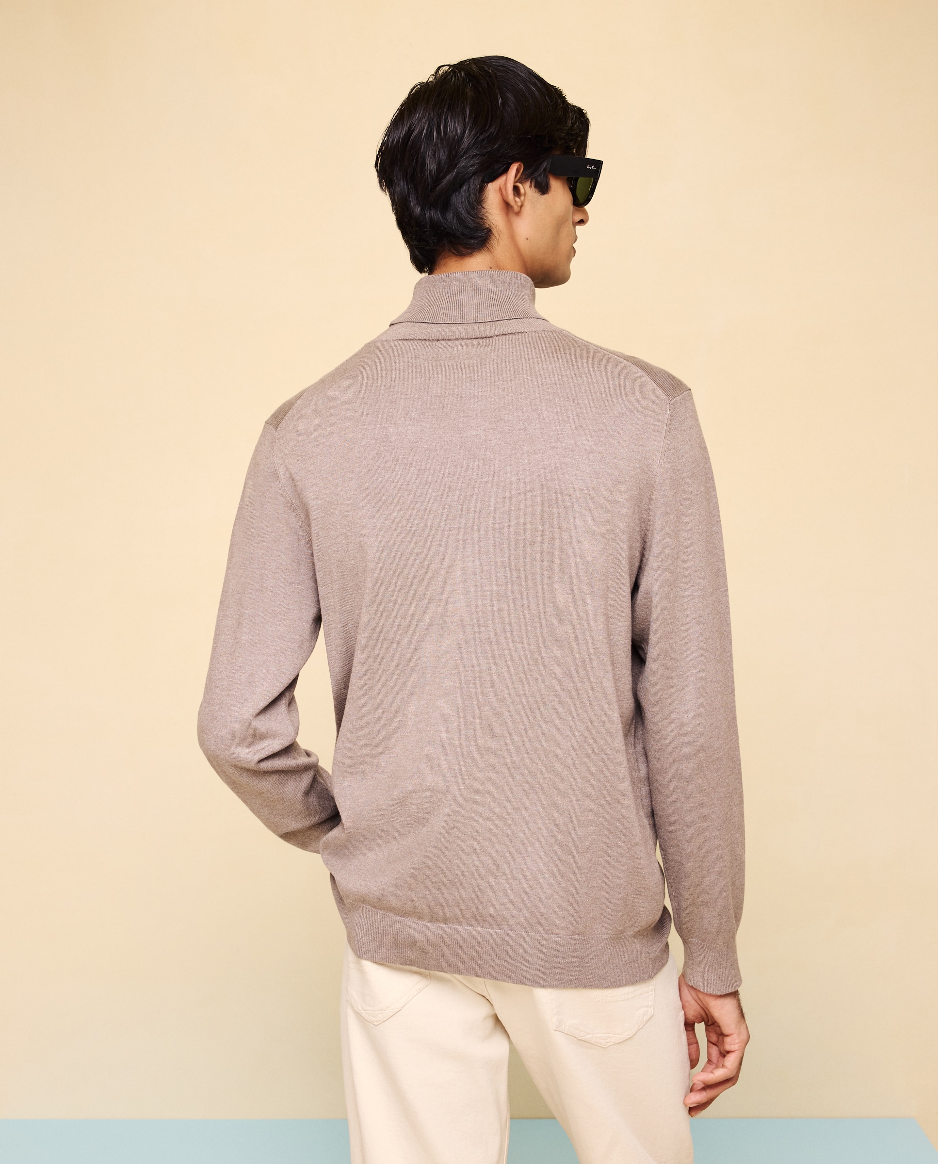 Jersey cuello vuelto de hombre - Easy Wear - Tostado Tostado-3