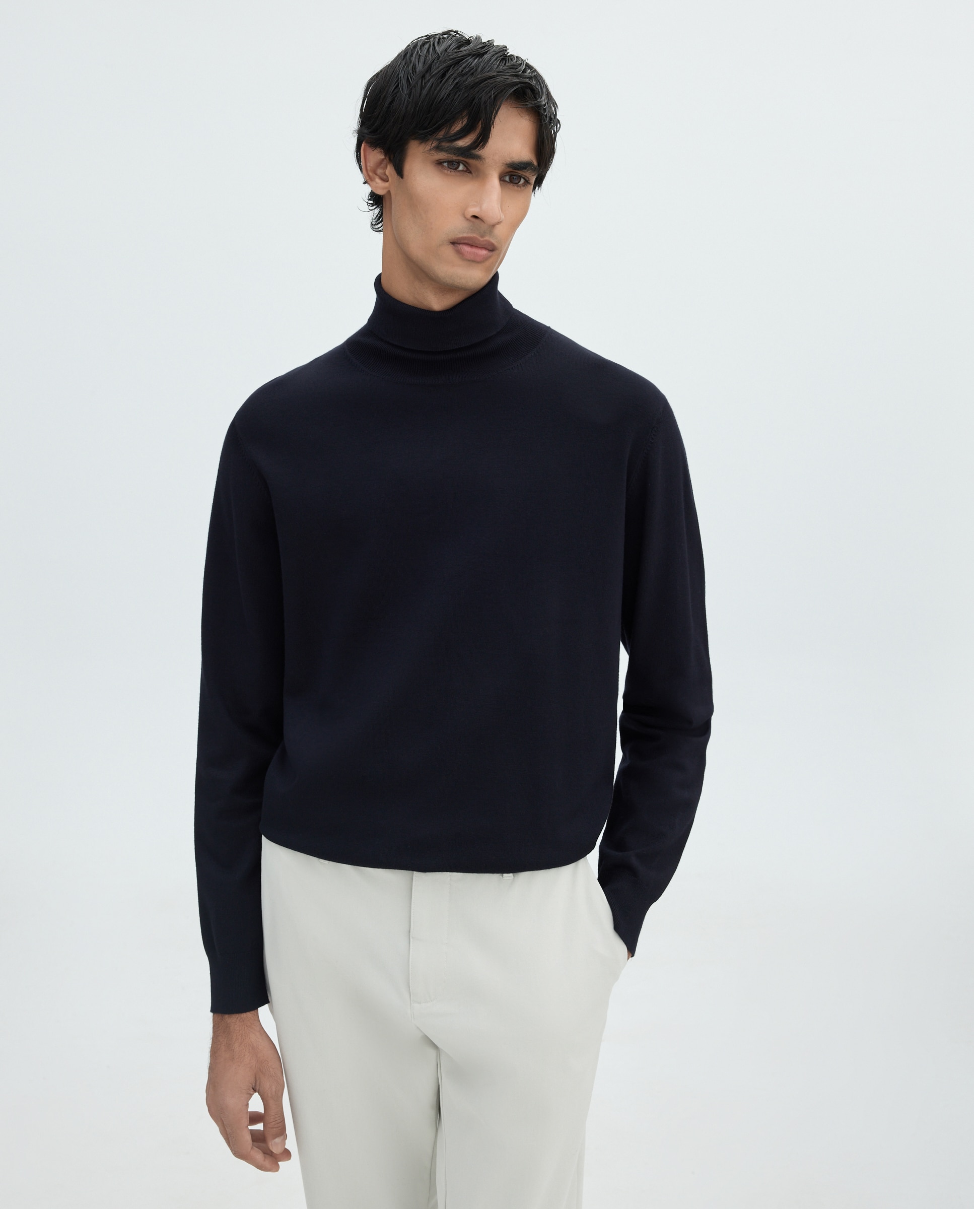Jersey cuello vuelto de hombre - Easy Wear - Azul marino Azul marino-1