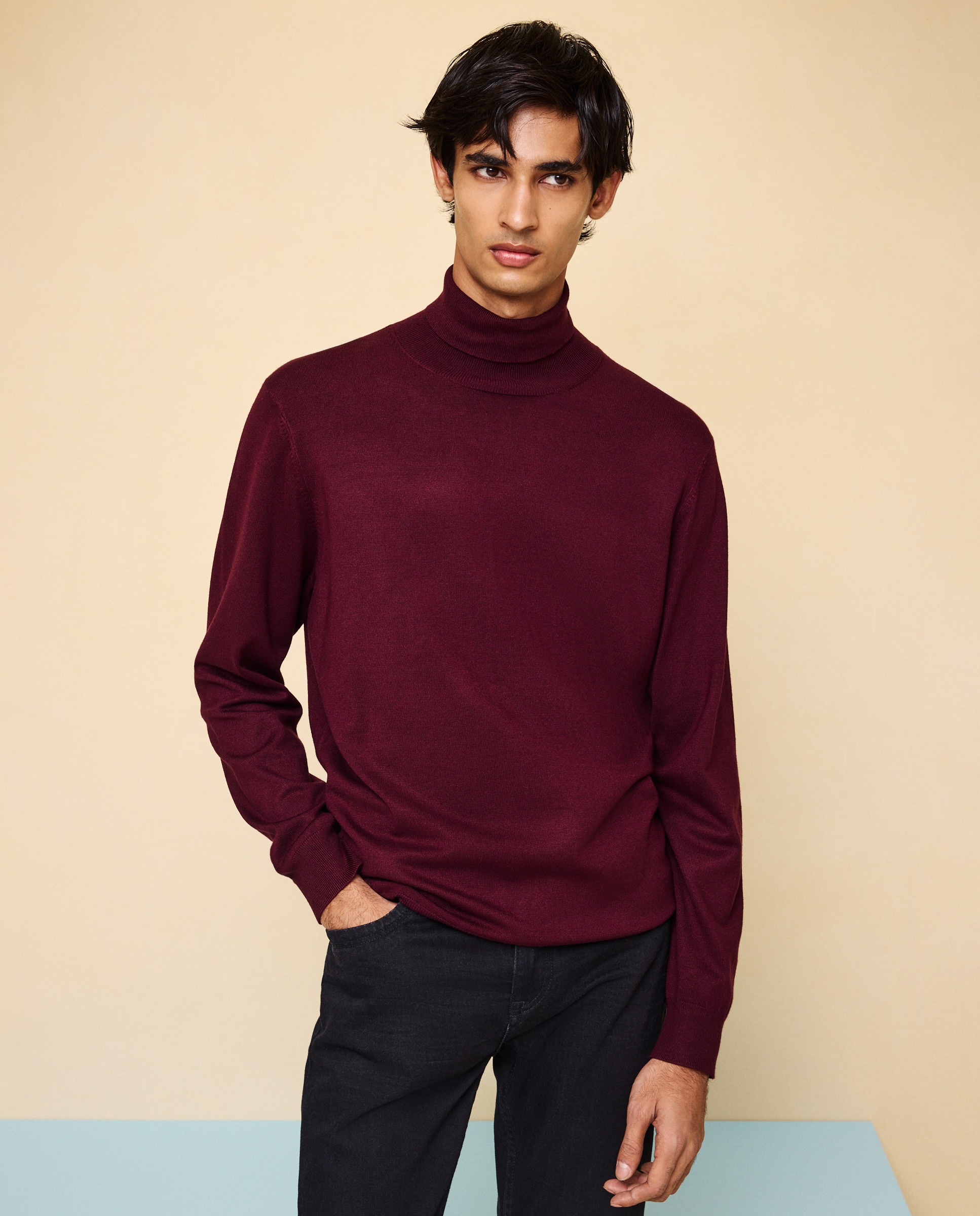 Jersey cuello vuelto de hombre - Easy Wear - 291 Berenjena 291 Berenjena-1