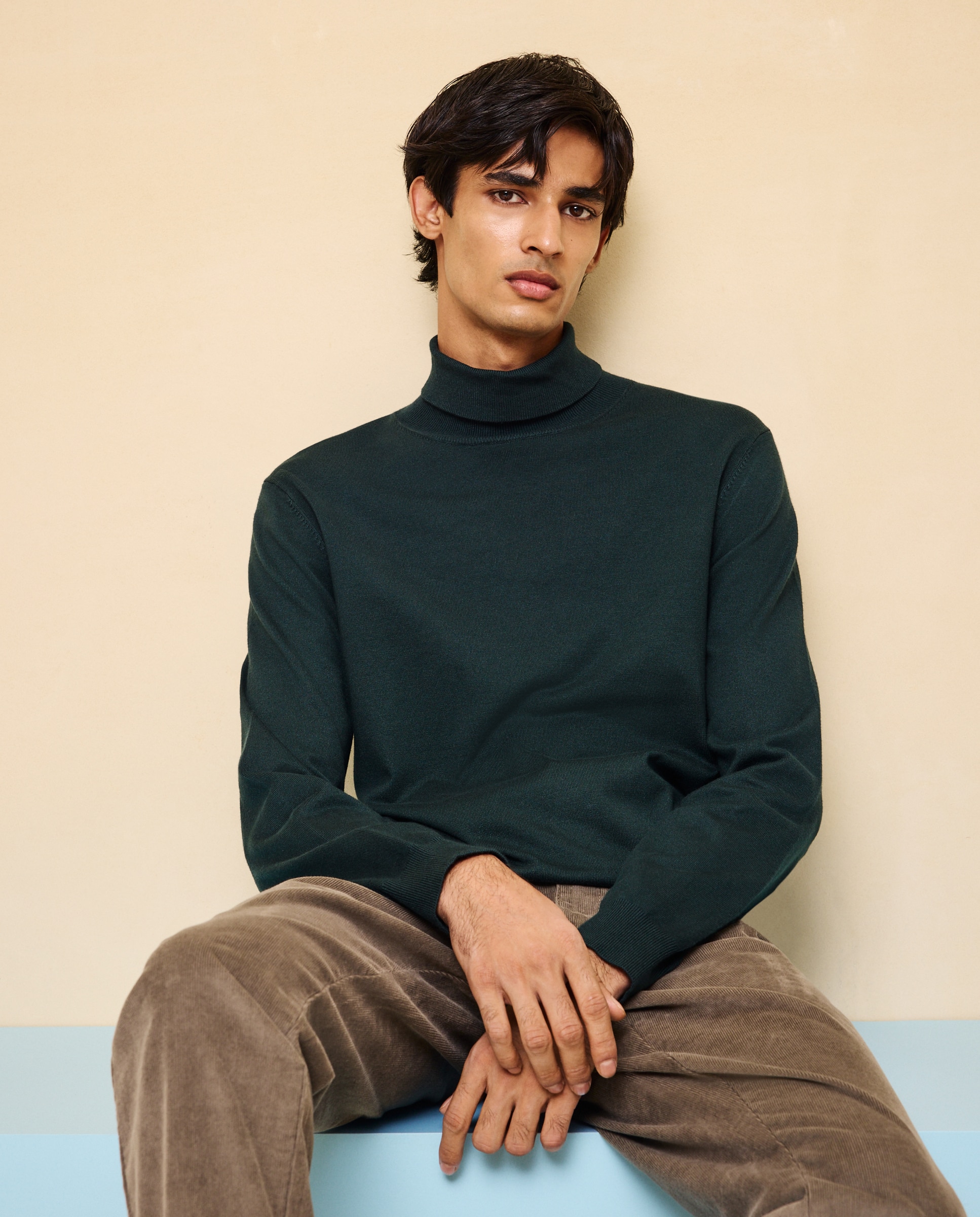 Jersey cuello vuelto de hombre - Easy Wear - Verde Verde-1