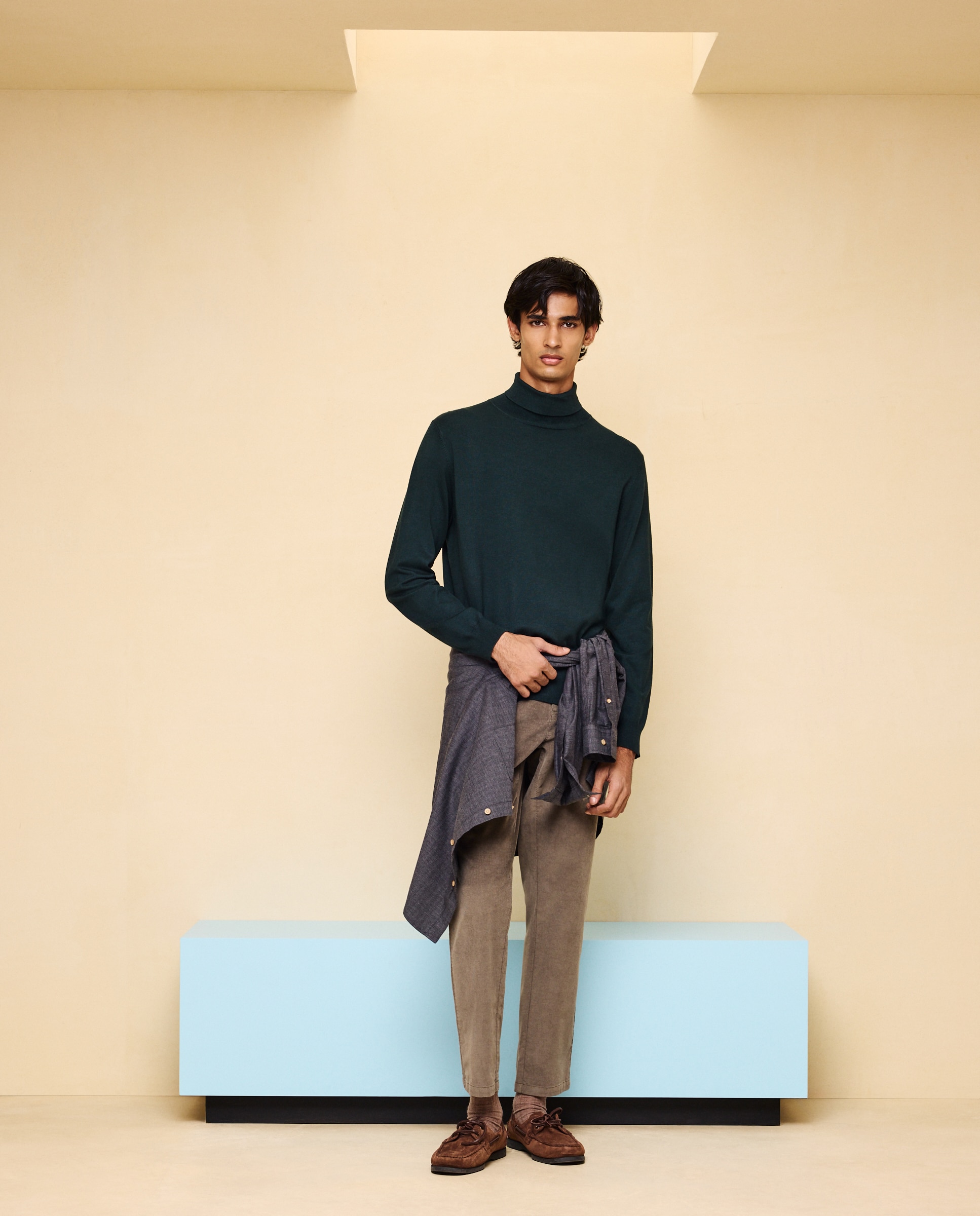 Jersey cuello vuelto de hombre - Easy Wear - Verde Verde-2