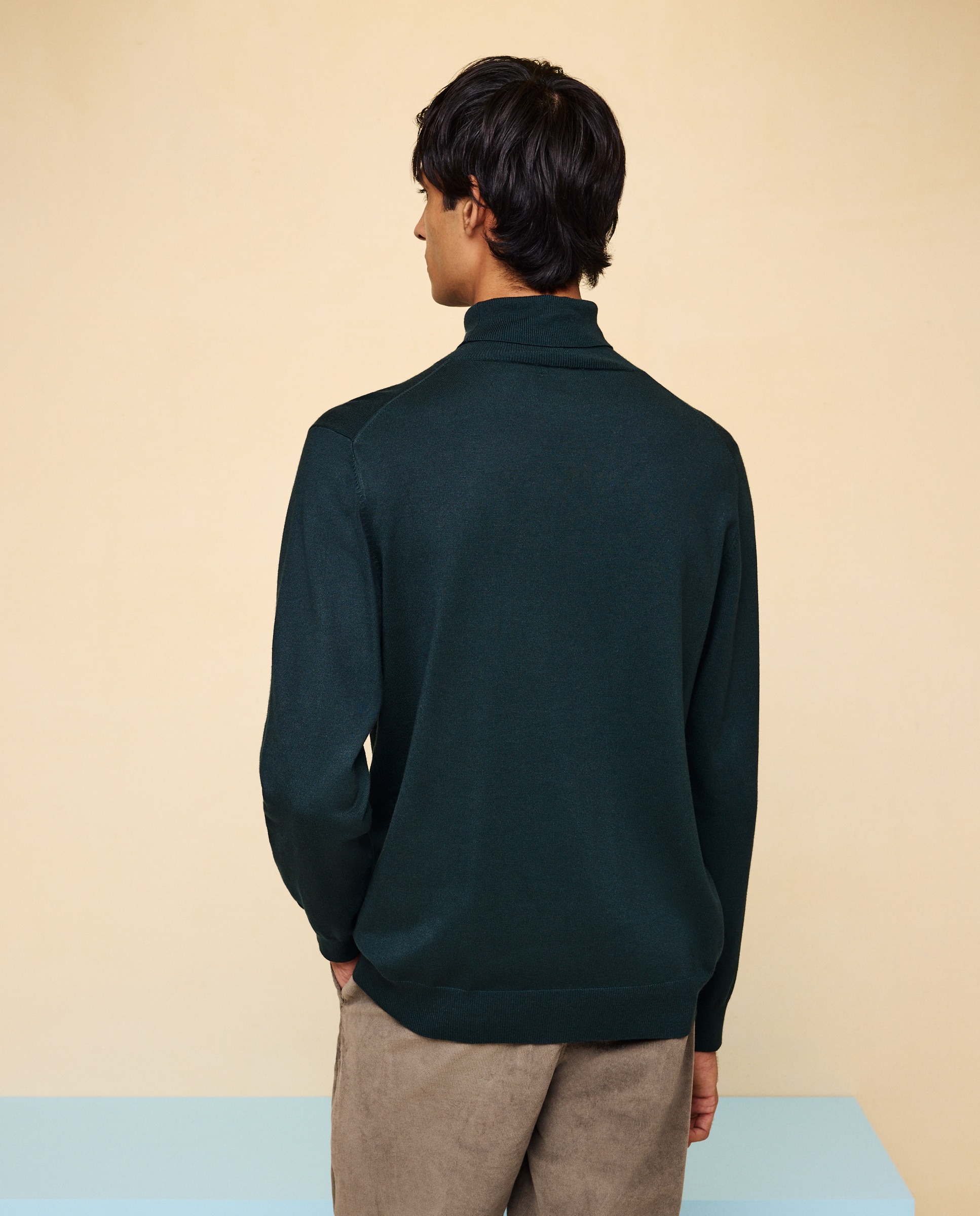 Jersey cuello vuelto de hombre - Easy Wear - Verde Verde-3