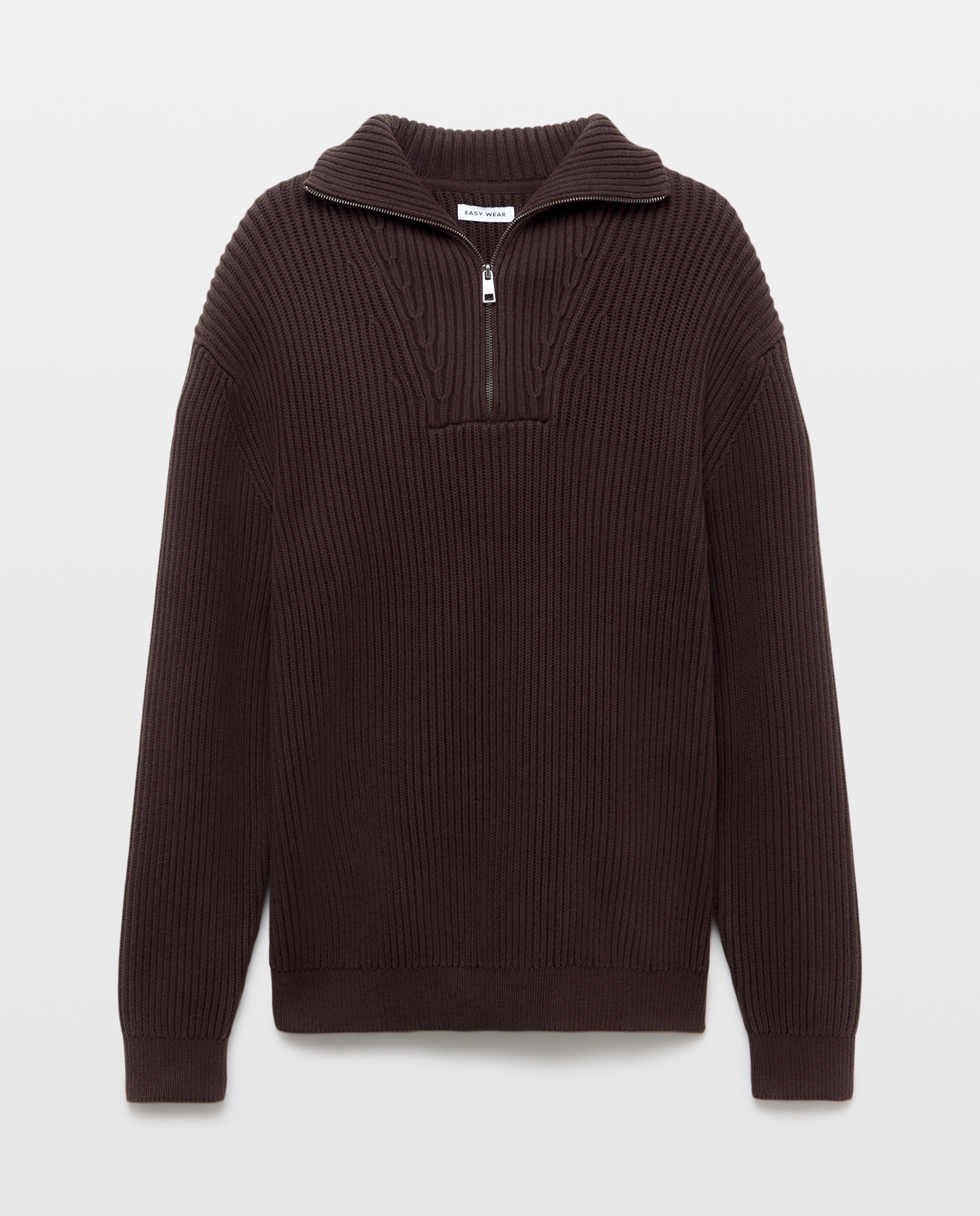 Jersey de canalé de hombre - Easy Wear - Marrón Marrón-1