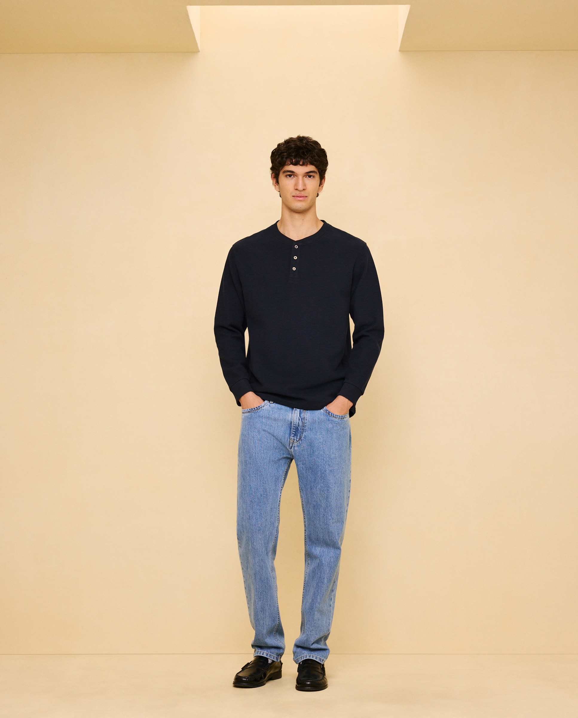 Camiseta panadera de manga larga de hombre - Easy Wear - Azul marino Azul marino-2