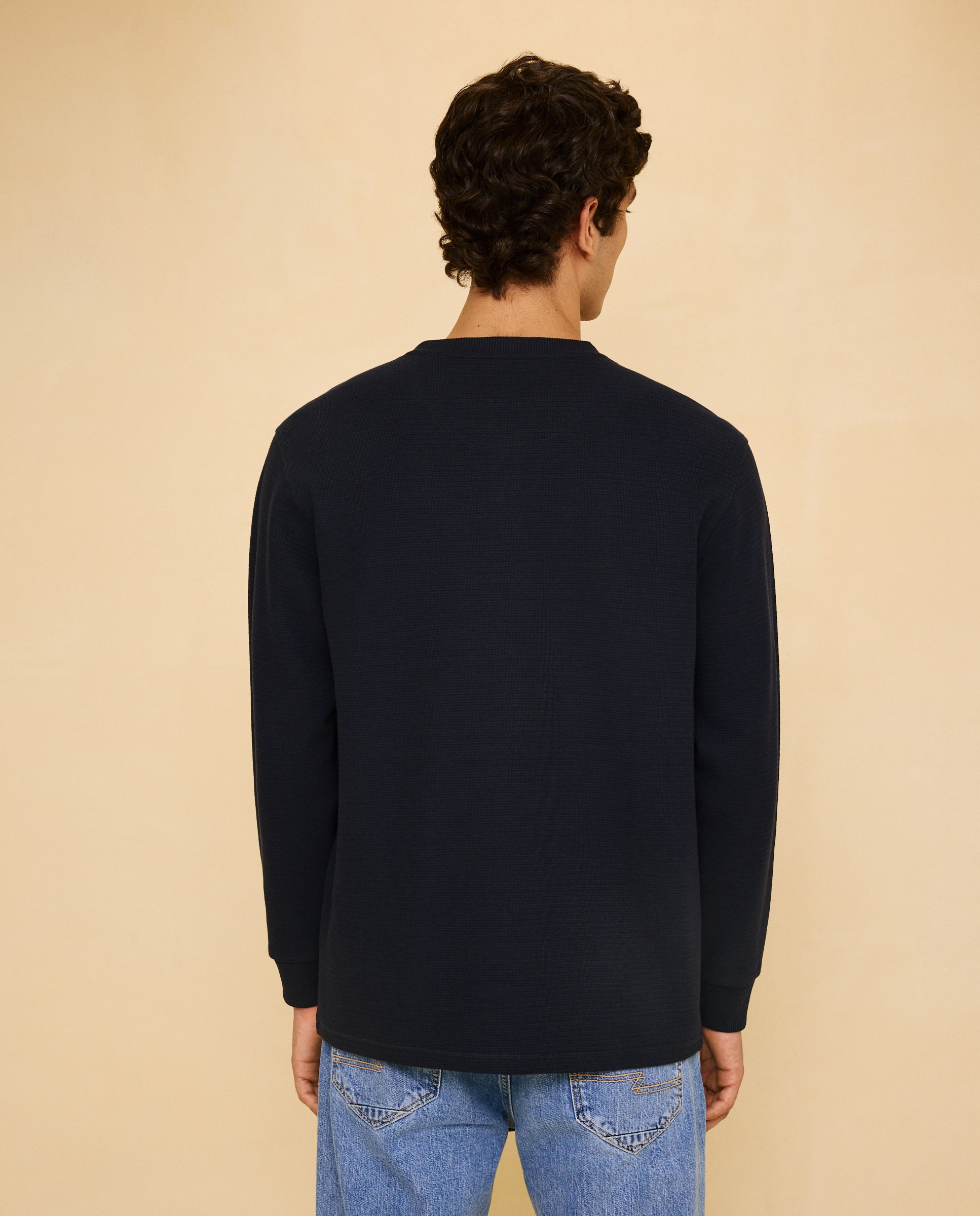 Camiseta panadera de manga larga de hombre - Easy Wear - Azul marino Azul marino-3
