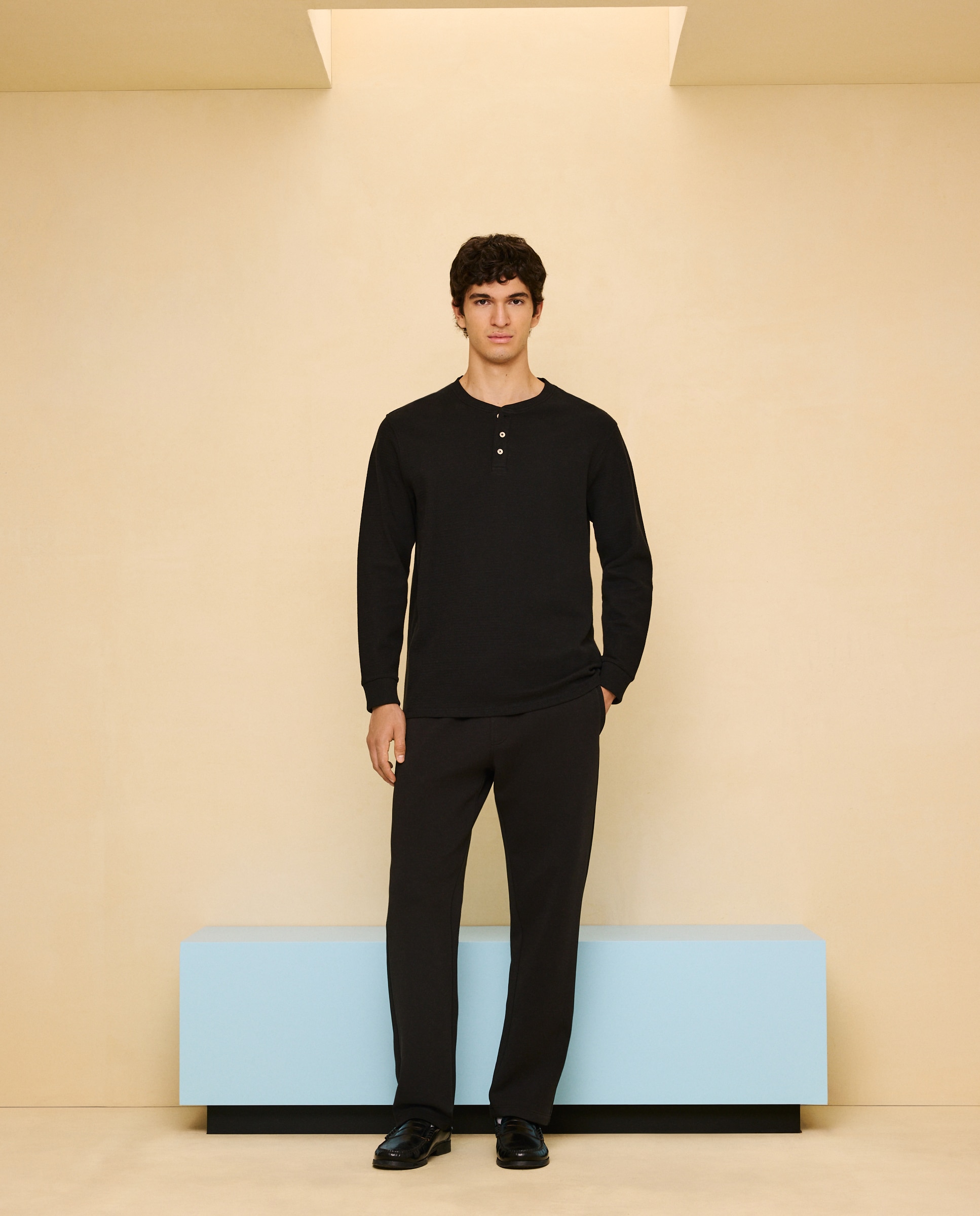 Camiseta panadera de manga larga de hombre - Easy Wear - Negro Negro-2