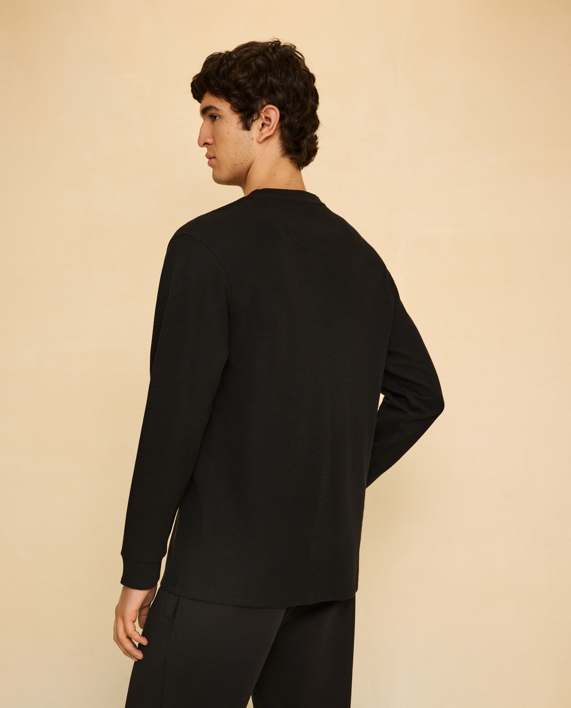 Camiseta panadera de manga larga de hombre - Easy Wear - Negro Negro-3