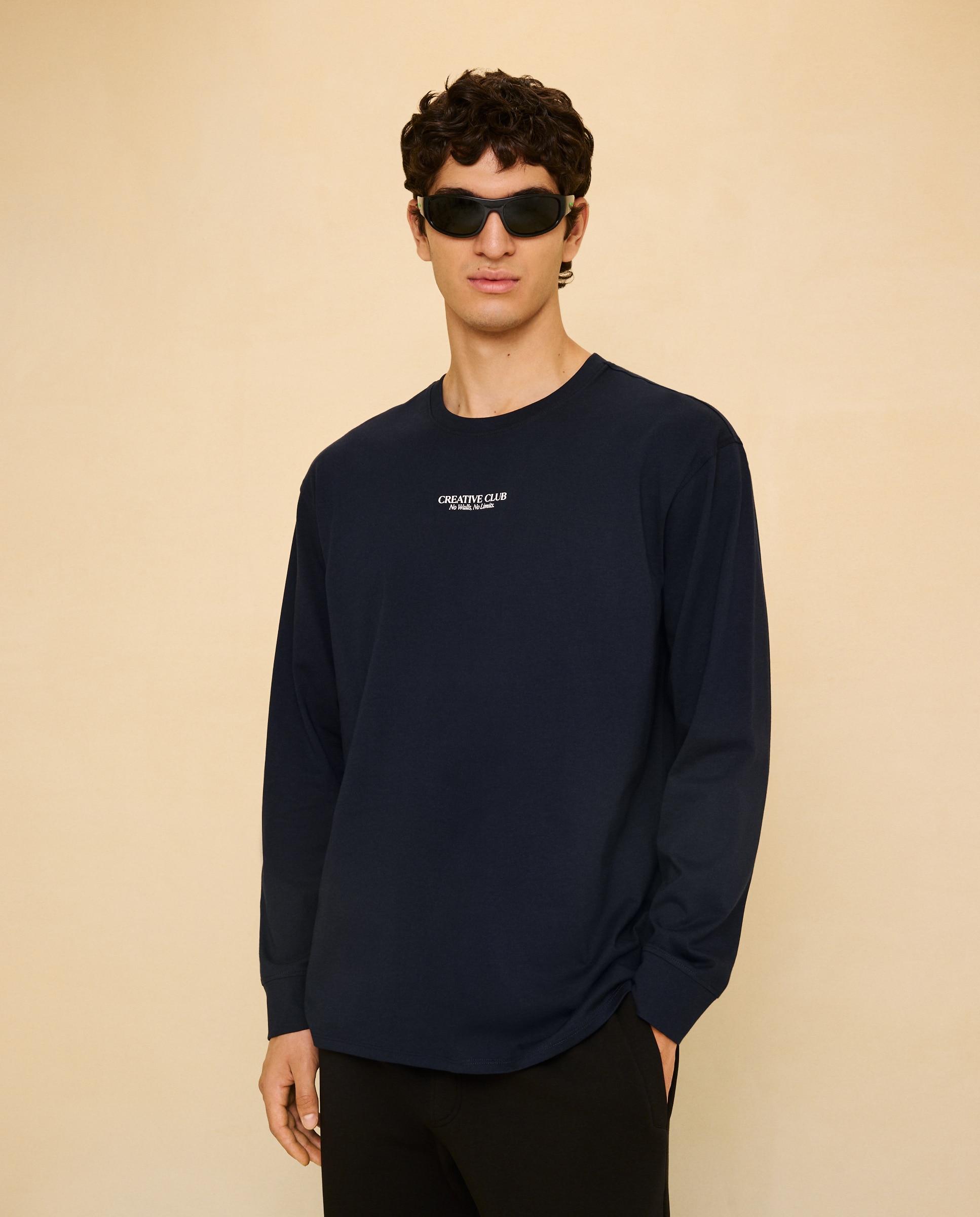 Camiseta print de manga larga de hombre - Easy Wear - Azul marino Azul marino-2