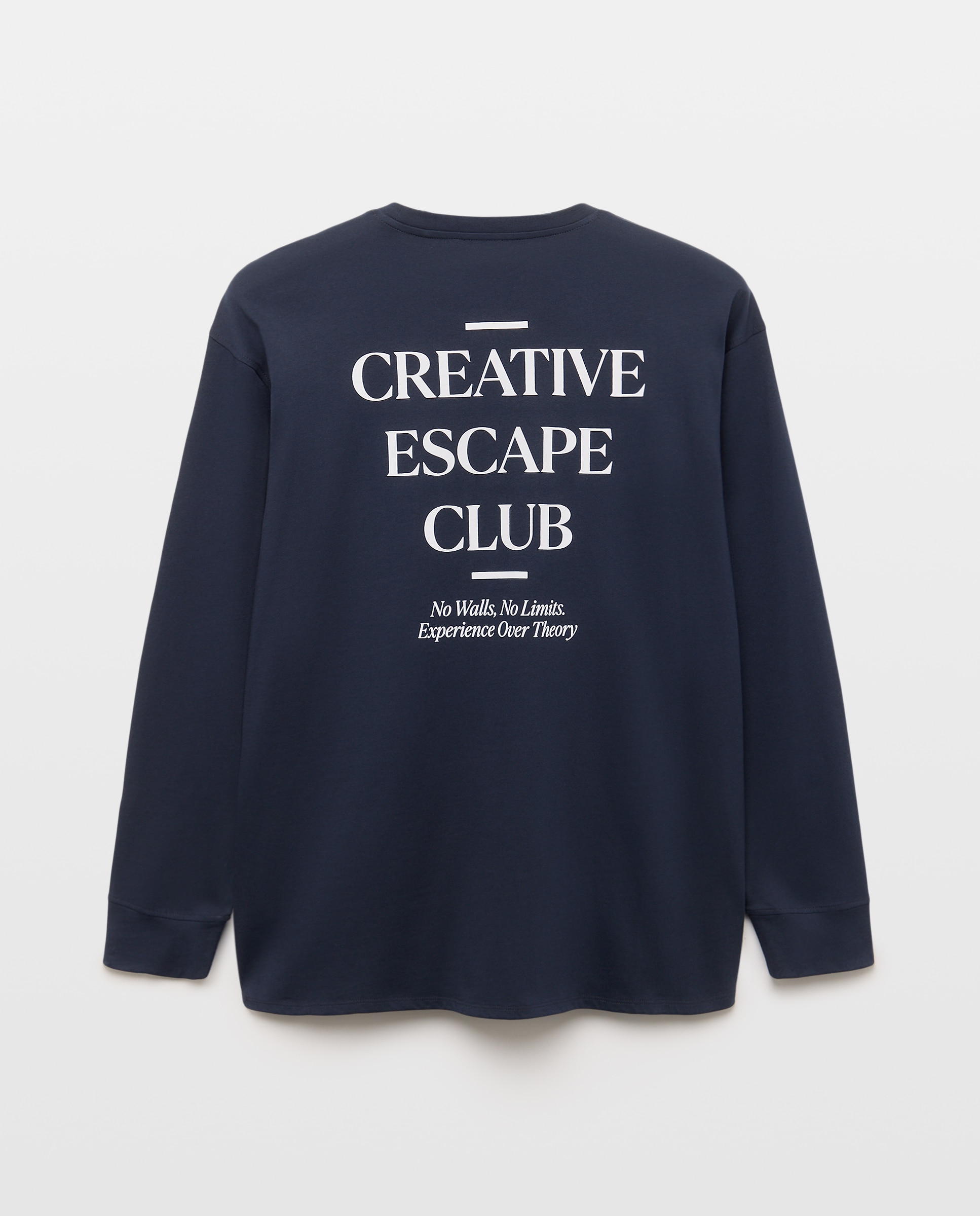 Camiseta print de manga larga de hombre - Easy Wear - Azul marino Azul marino-5