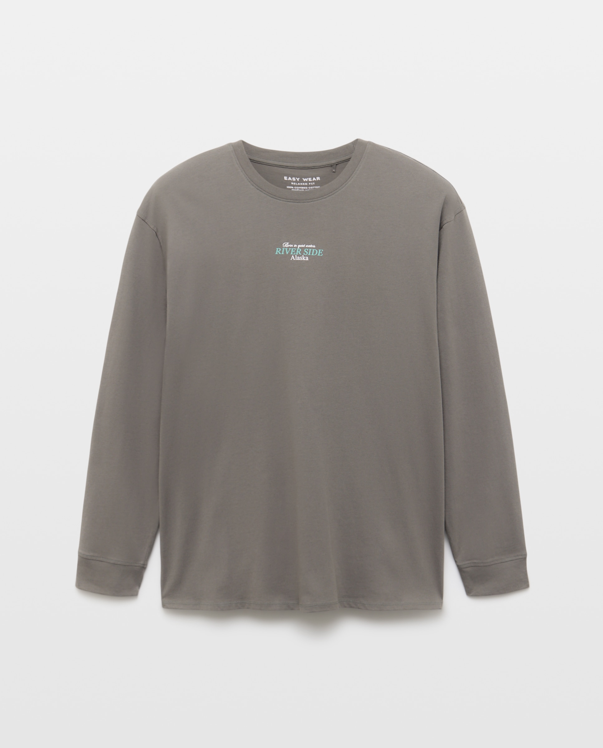 Camiseta print de manga larga de hombre - Easy Wear - 520 Kaki 520 Kaki-4