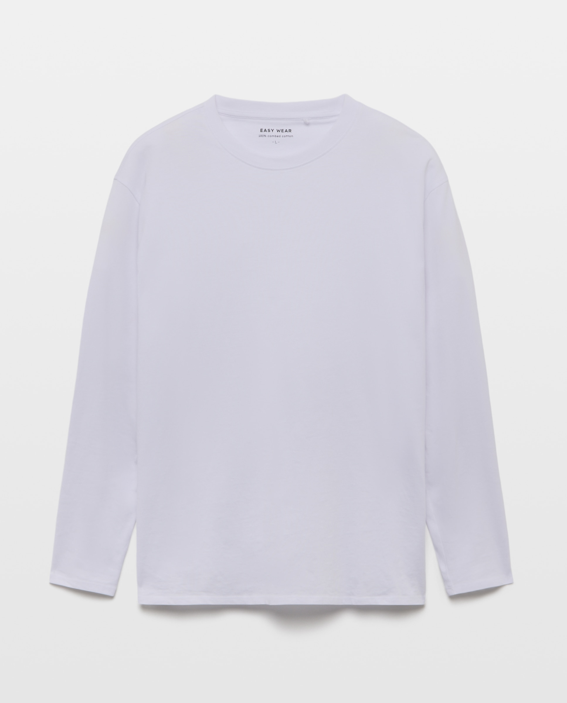 Camiseta básica de manga larga de hombre - Easy Wear - Blanco Blanco-4