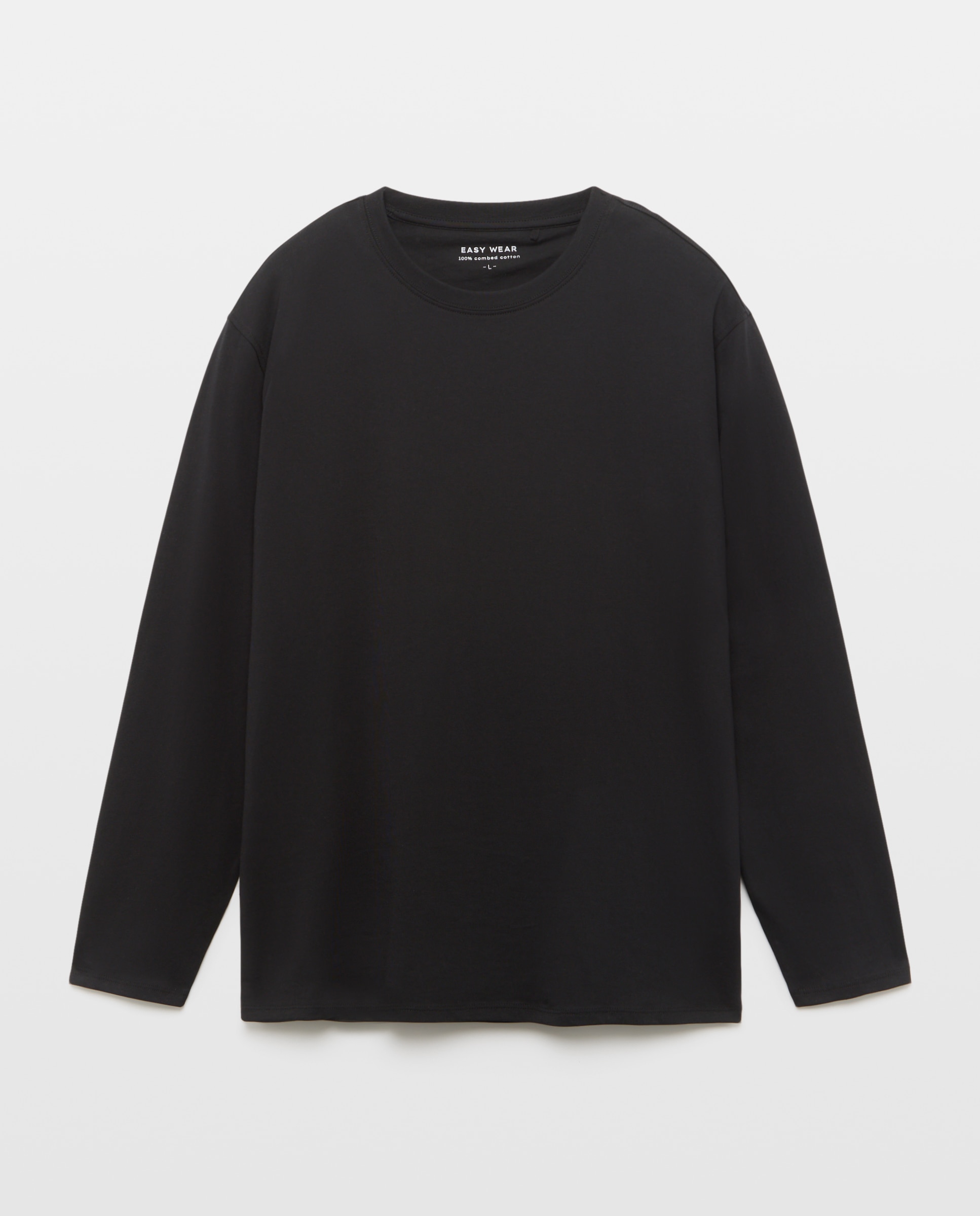 Camiseta básica de manga larga de hombre - Easy Wear - Negro Negro-4