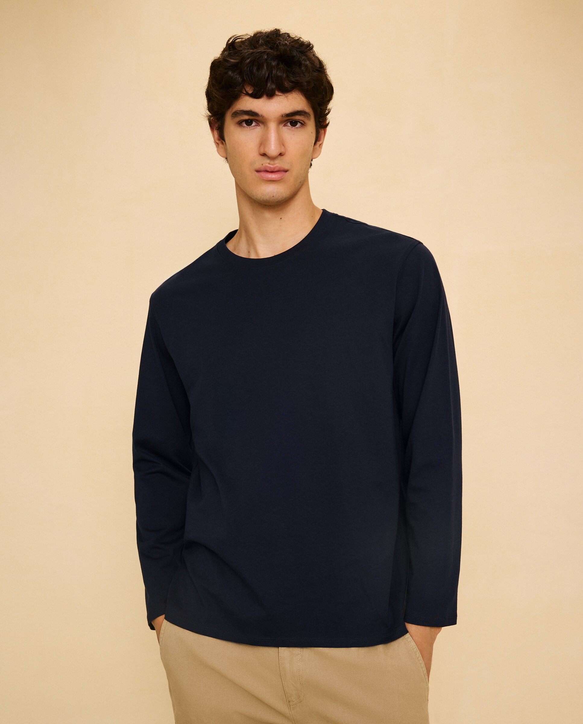 Camiseta básica de manga larga de hombre - Easy Wear - Azul marino Azul marino-1