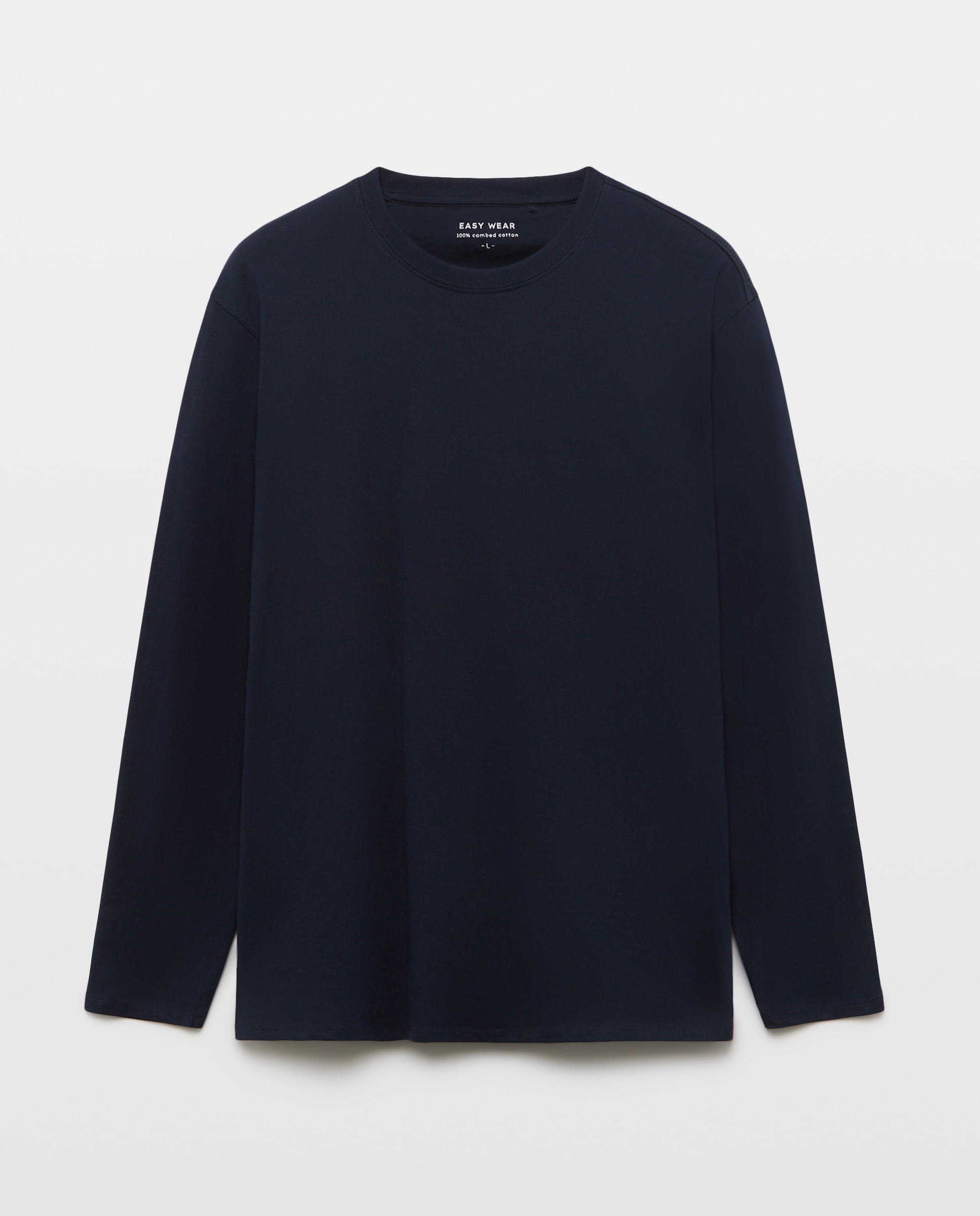 Camiseta básica de manga larga de hombre - Easy Wear - Azul marino Azul marino-4