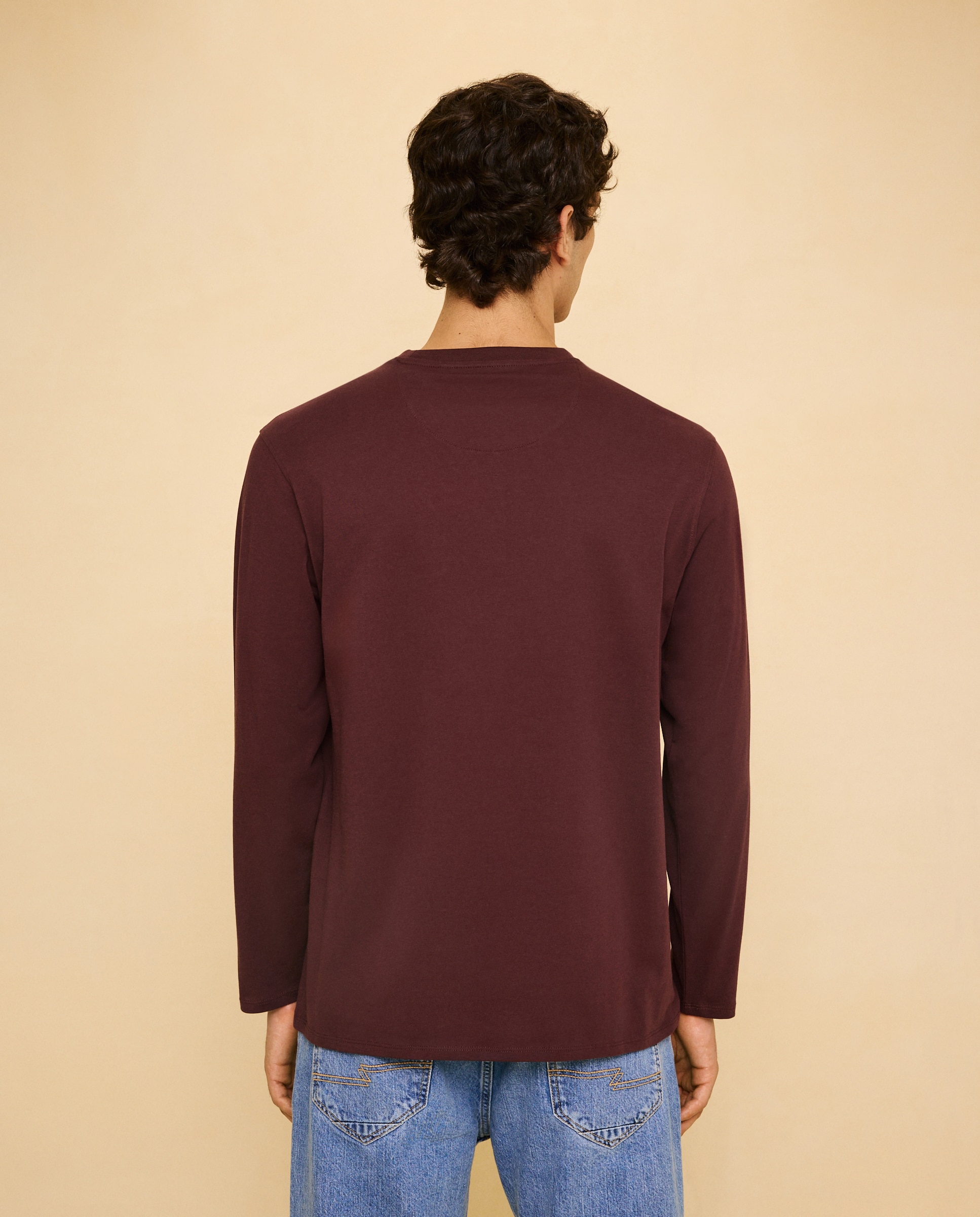 Camiseta básica de manga larga de hombre - Easy Wear - Burdeos Burdeos-3