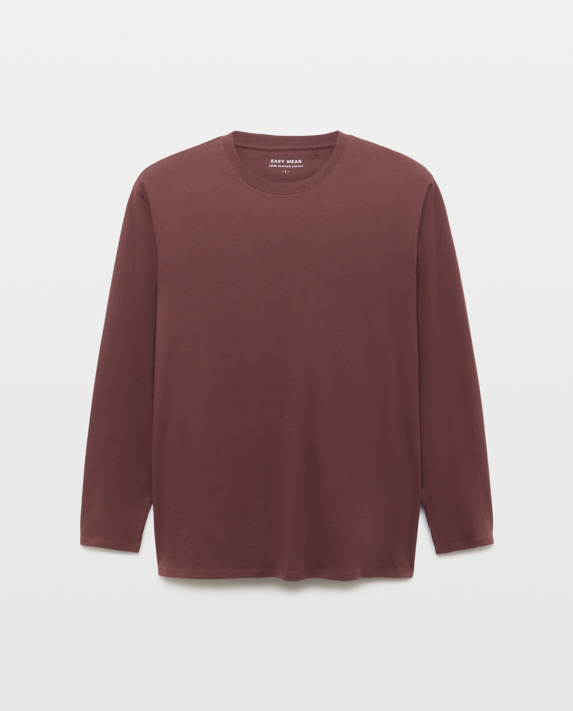Camiseta básica de manga larga de hombre - Easy Wear - Burdeos Burdeos-4