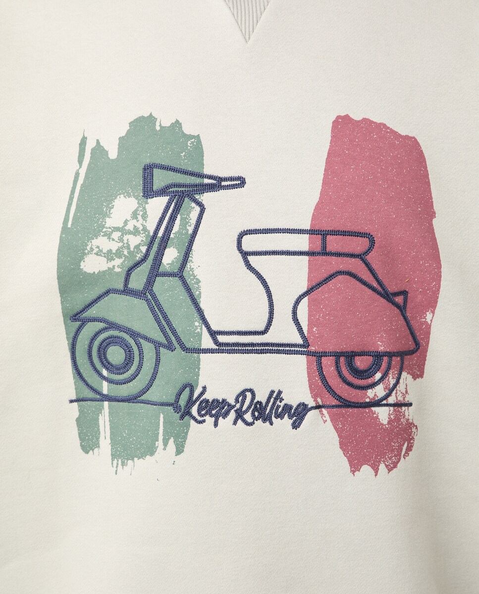 Sweatshirt com Gola Redonda Verde-5