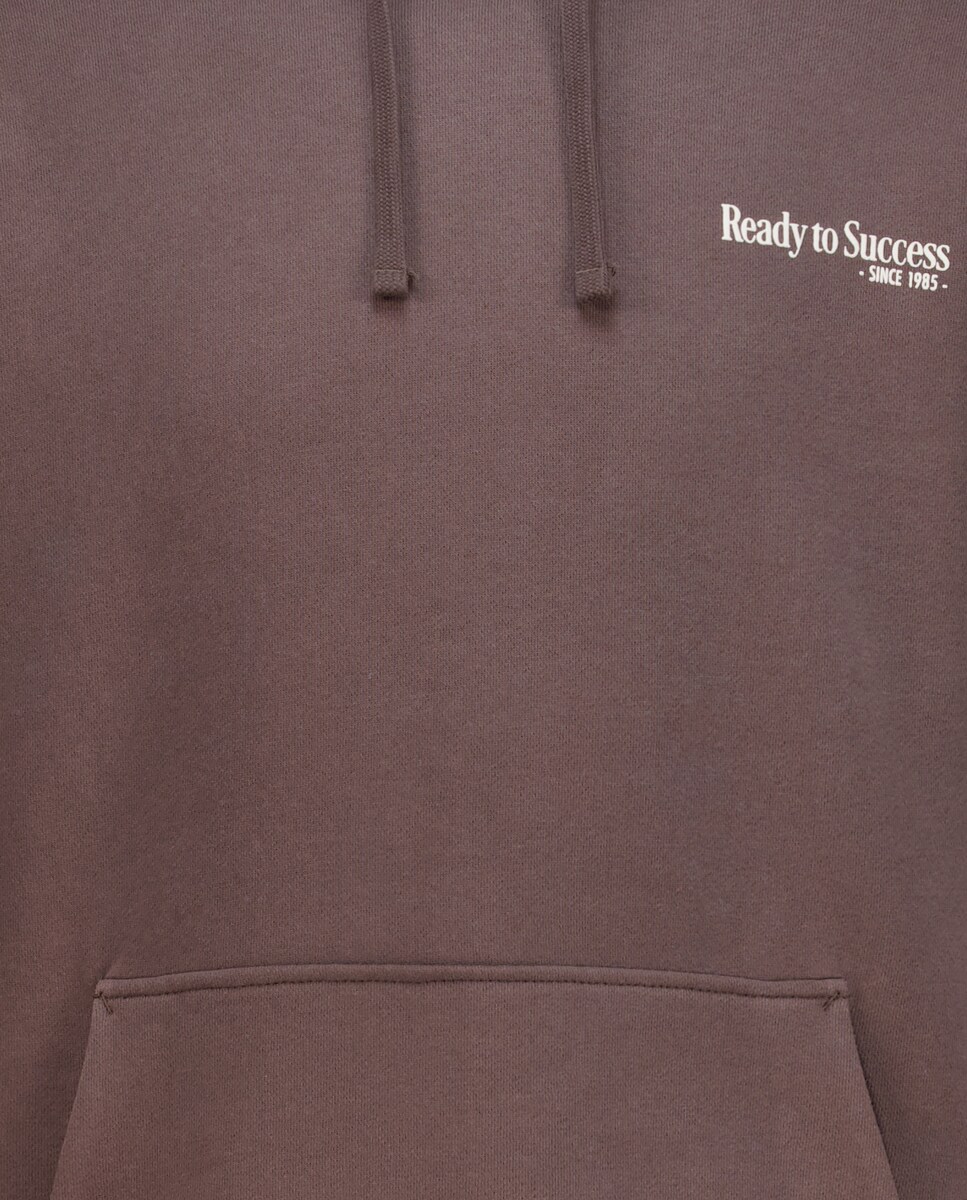 Sweatshirt com Bolso Canguru Castanho-escuro-6