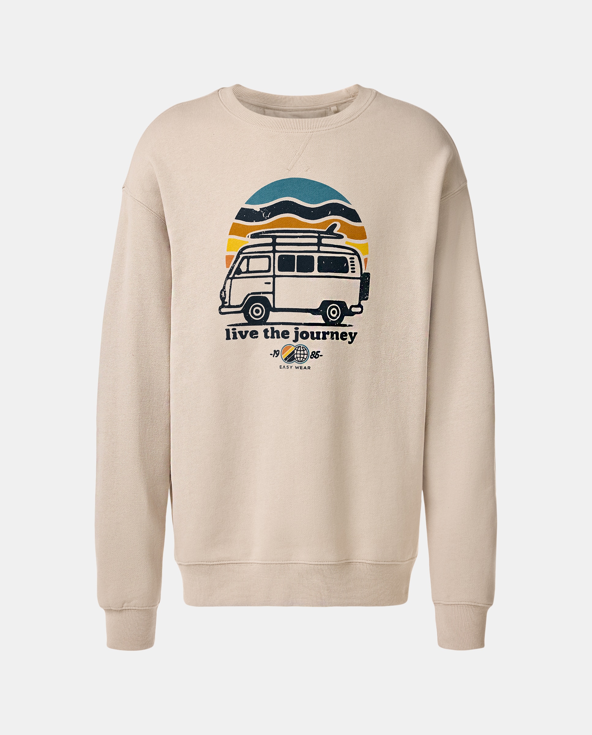 Sweatshirt de Gola Redonda com Estampado Gelo-4