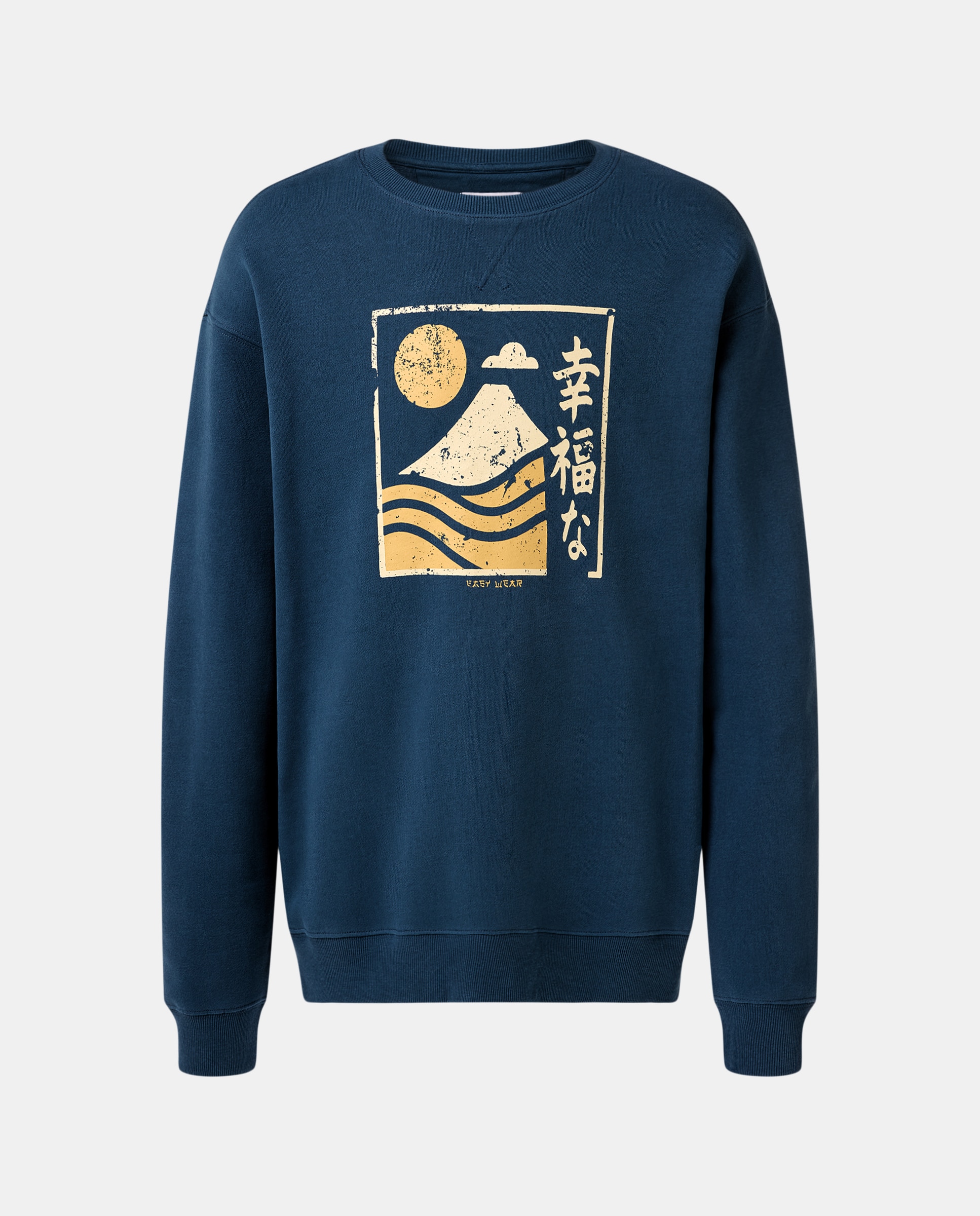 Sweatshirt de Gola Redonda com Estampado 471 Índigo-5