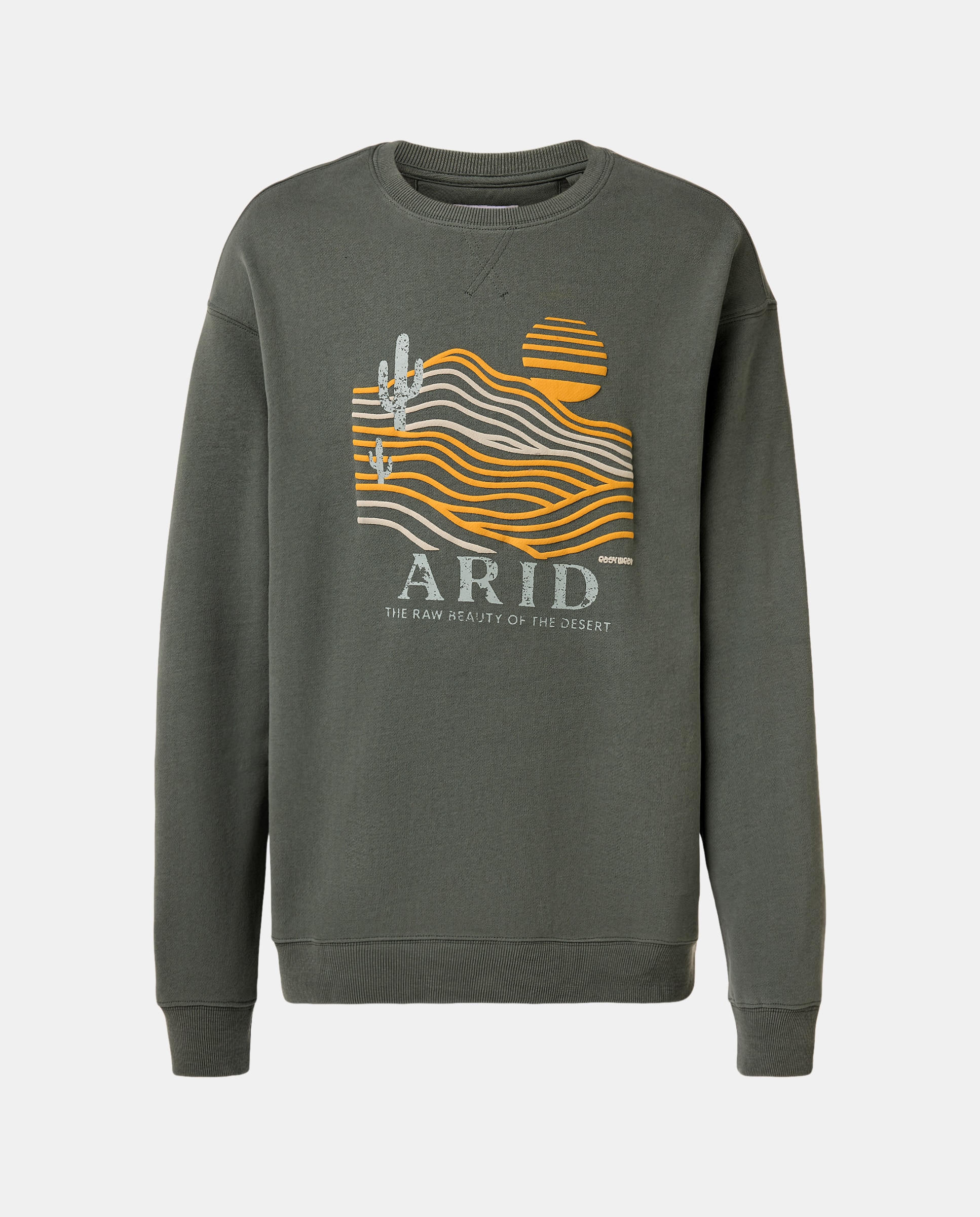 Sweatshirt de Gola Redonda com Estampado 560 Azeitona-5