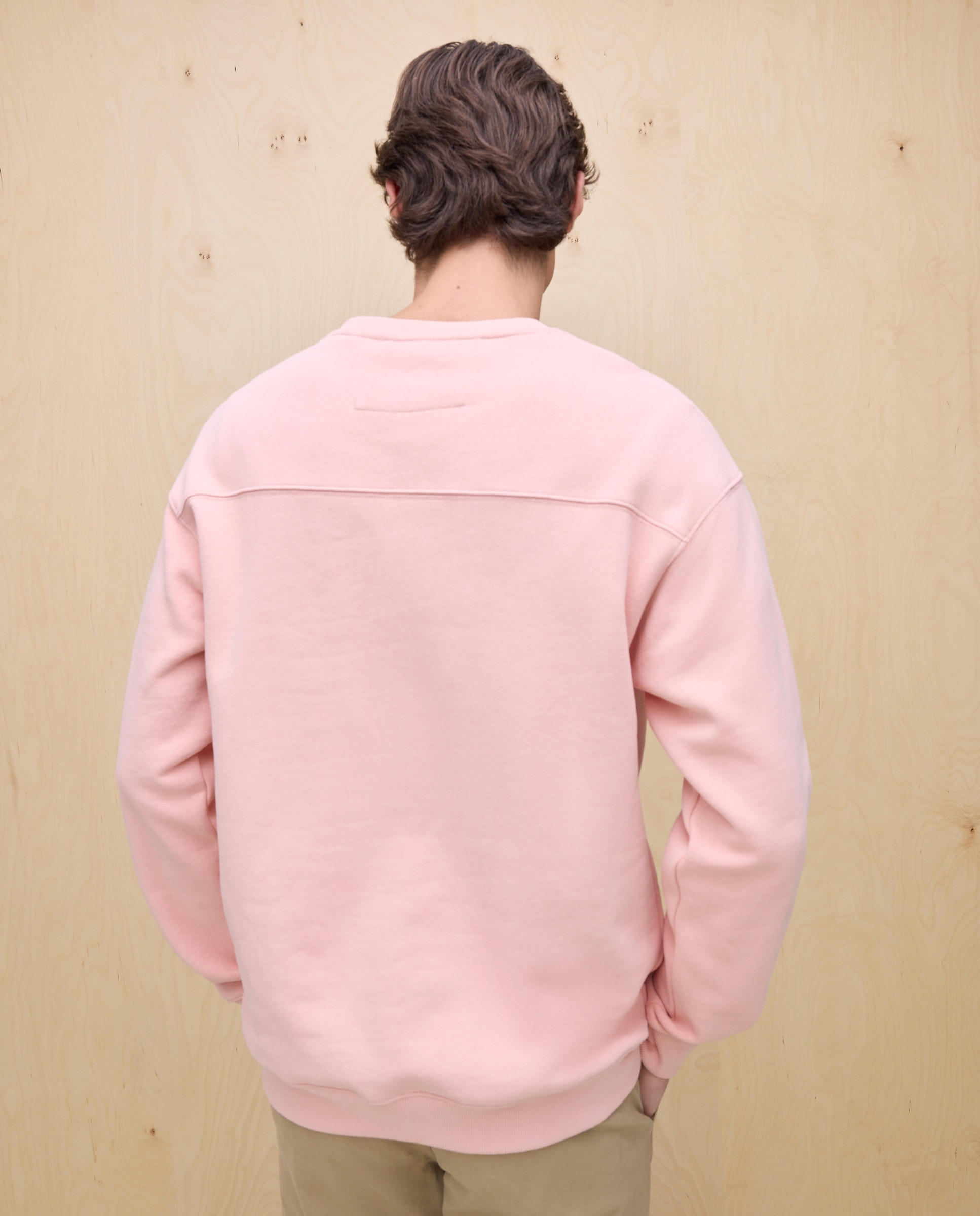 Sweatshirt de Gola Redonda com Estampado 220 Rosa Pálido-3