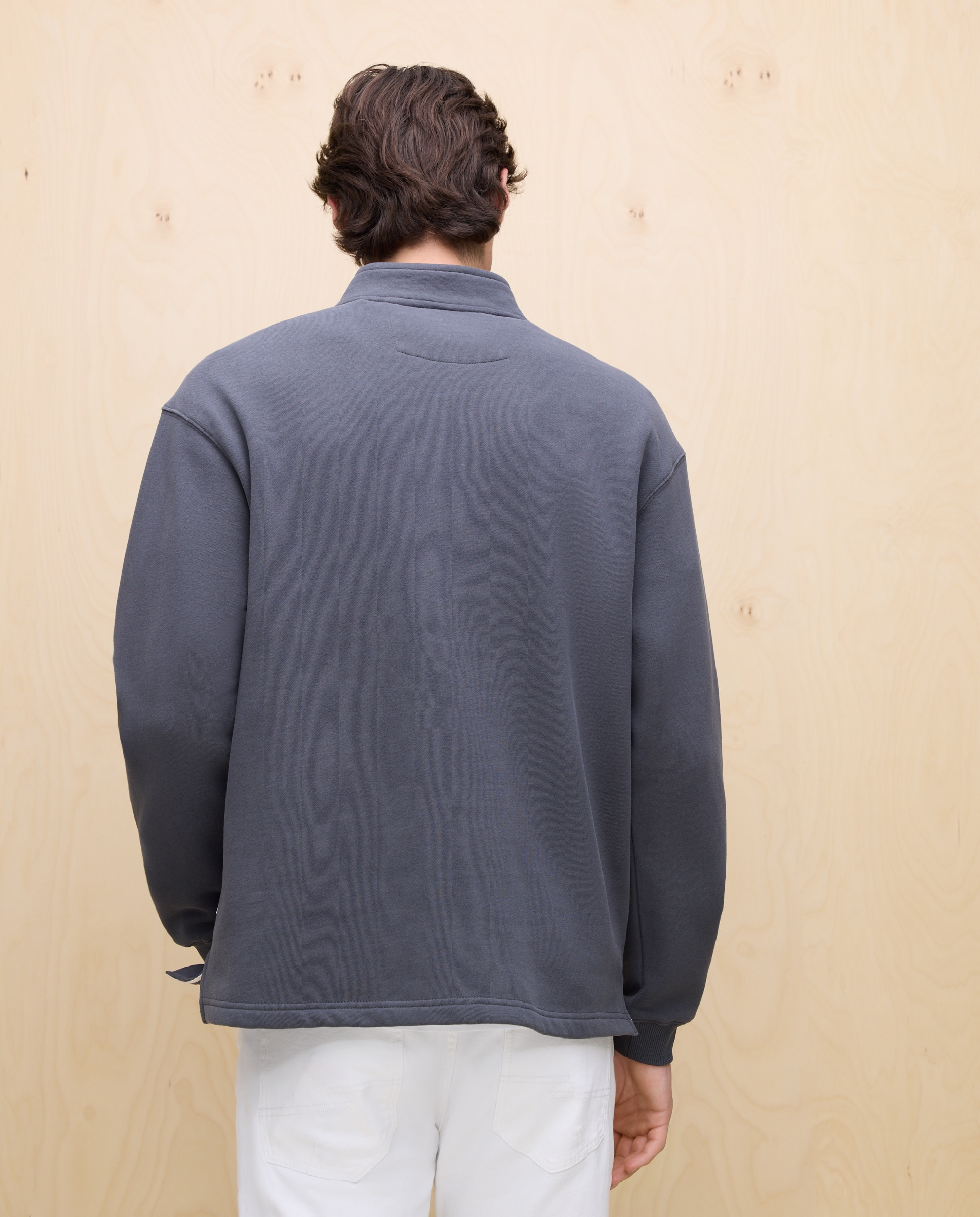 Sweatshirt com Gola de Meio Fecho de Correr 830 Antracite-3