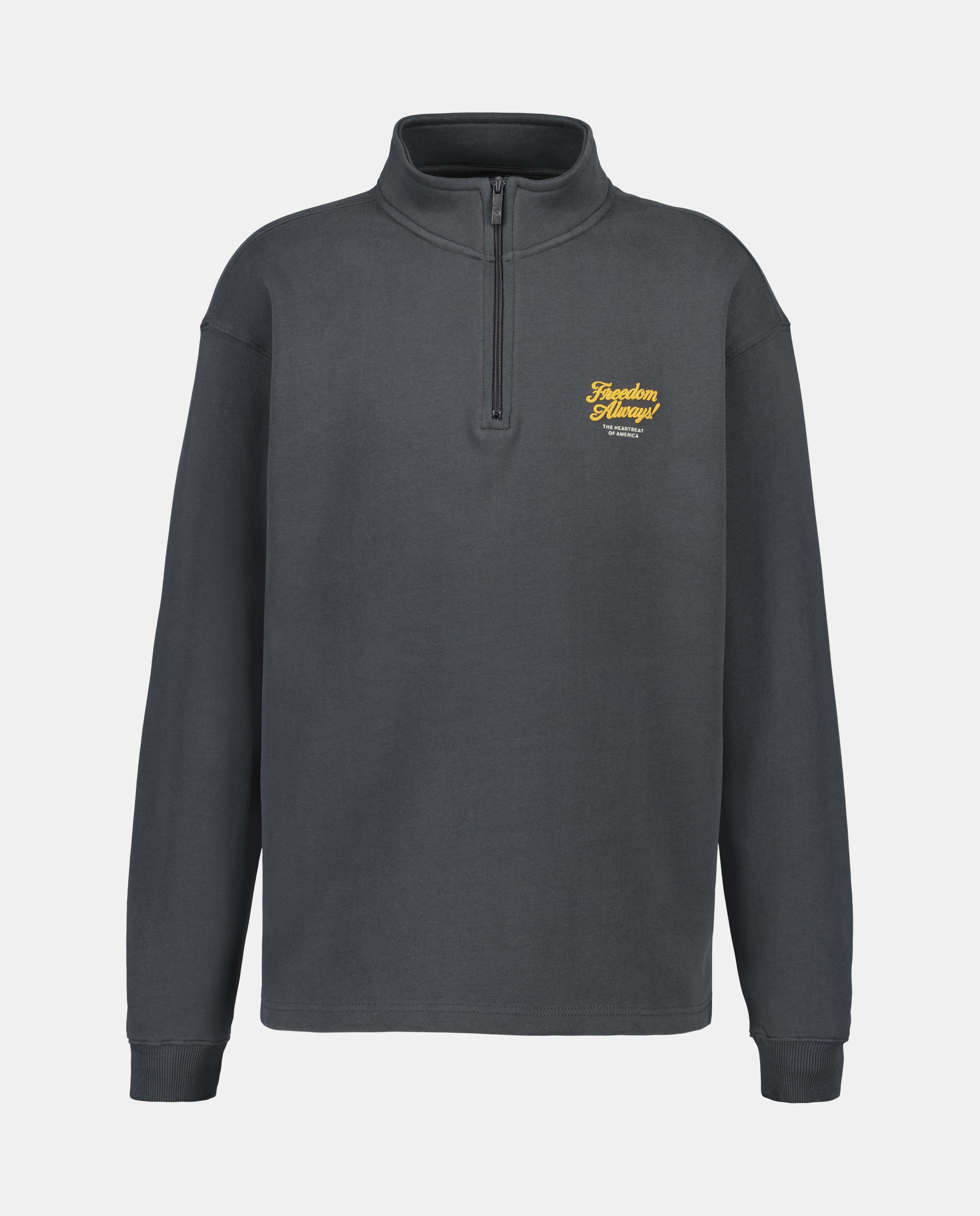 Sweatshirt com Gola de Meio Fecho de Correr 830 Antracite-4