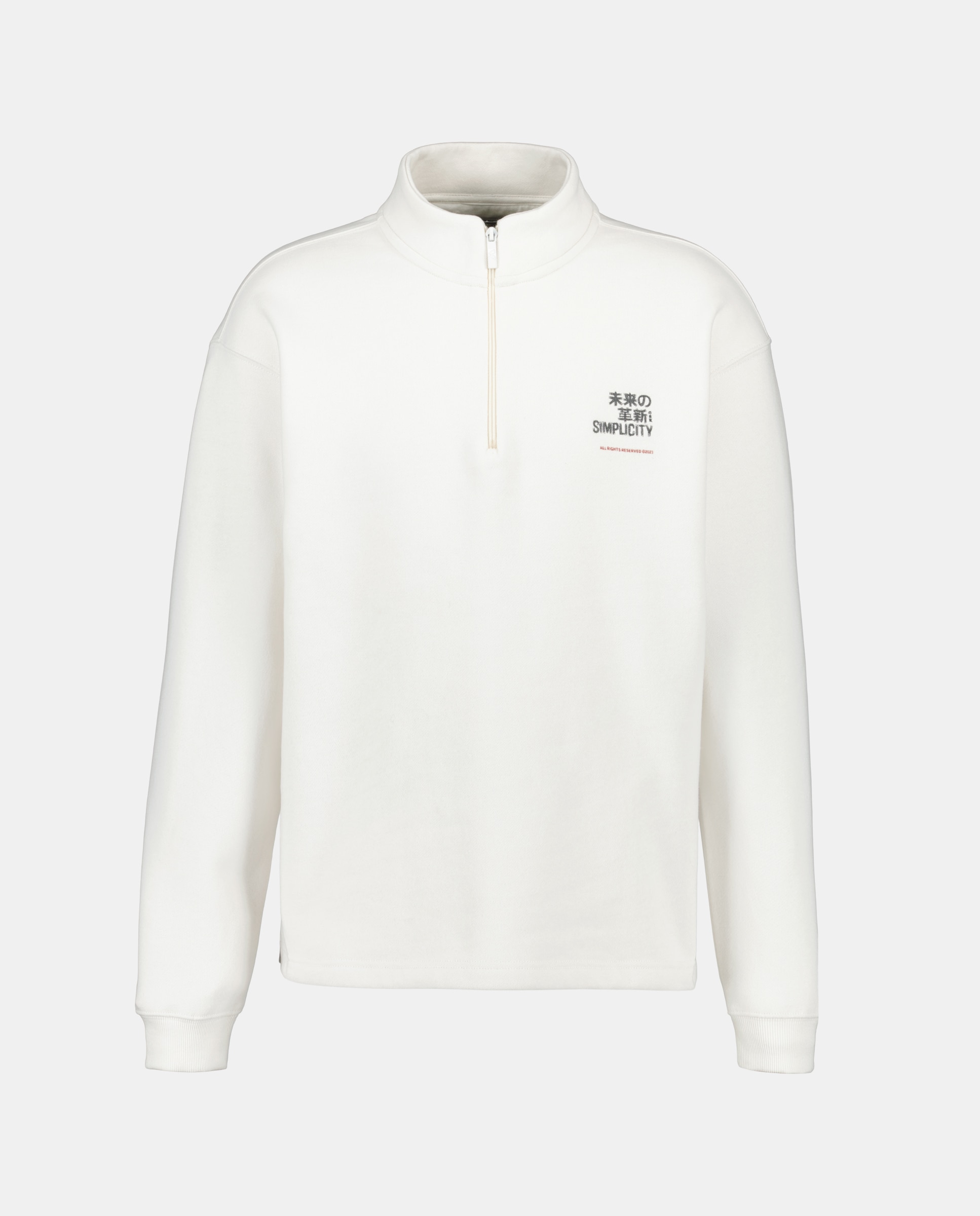 Sweatshirt com Gola de Meio Fecho de Correr Rice Paper-5