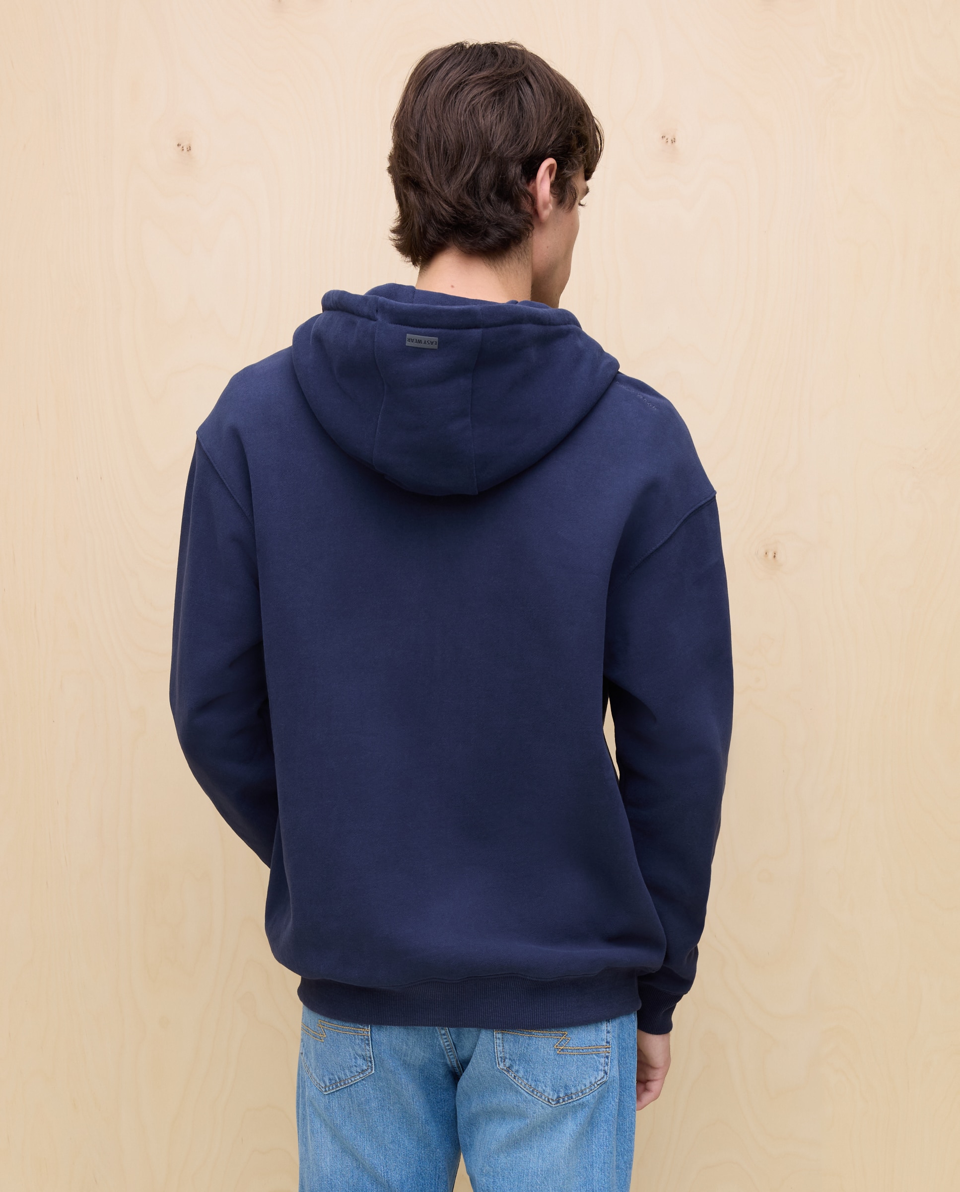 Sweatshirt com Capuz e Fecho de Correr Azul-marinho-3