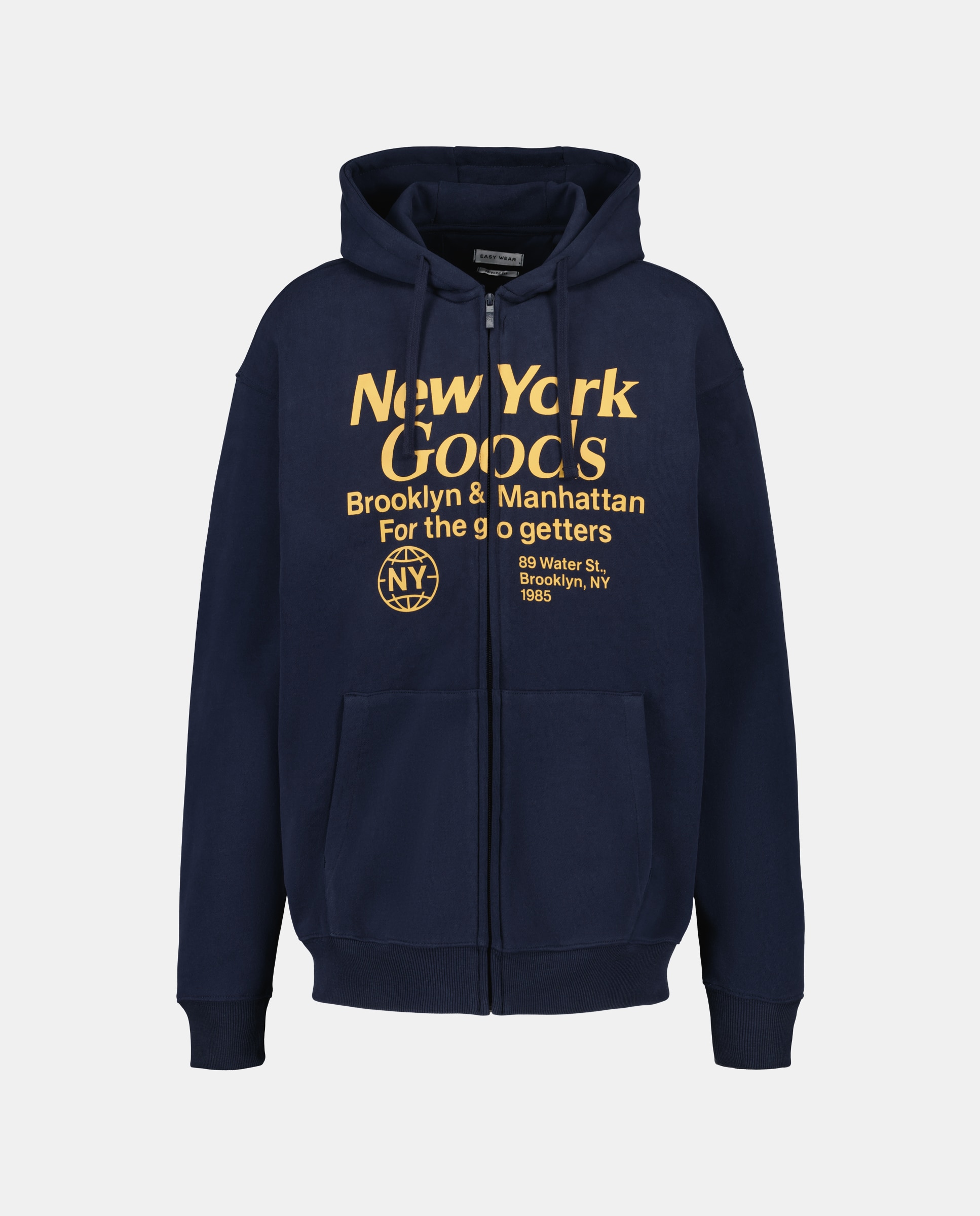 Sweatshirt com Capuz e Fecho de Correr Azul-marinho-5