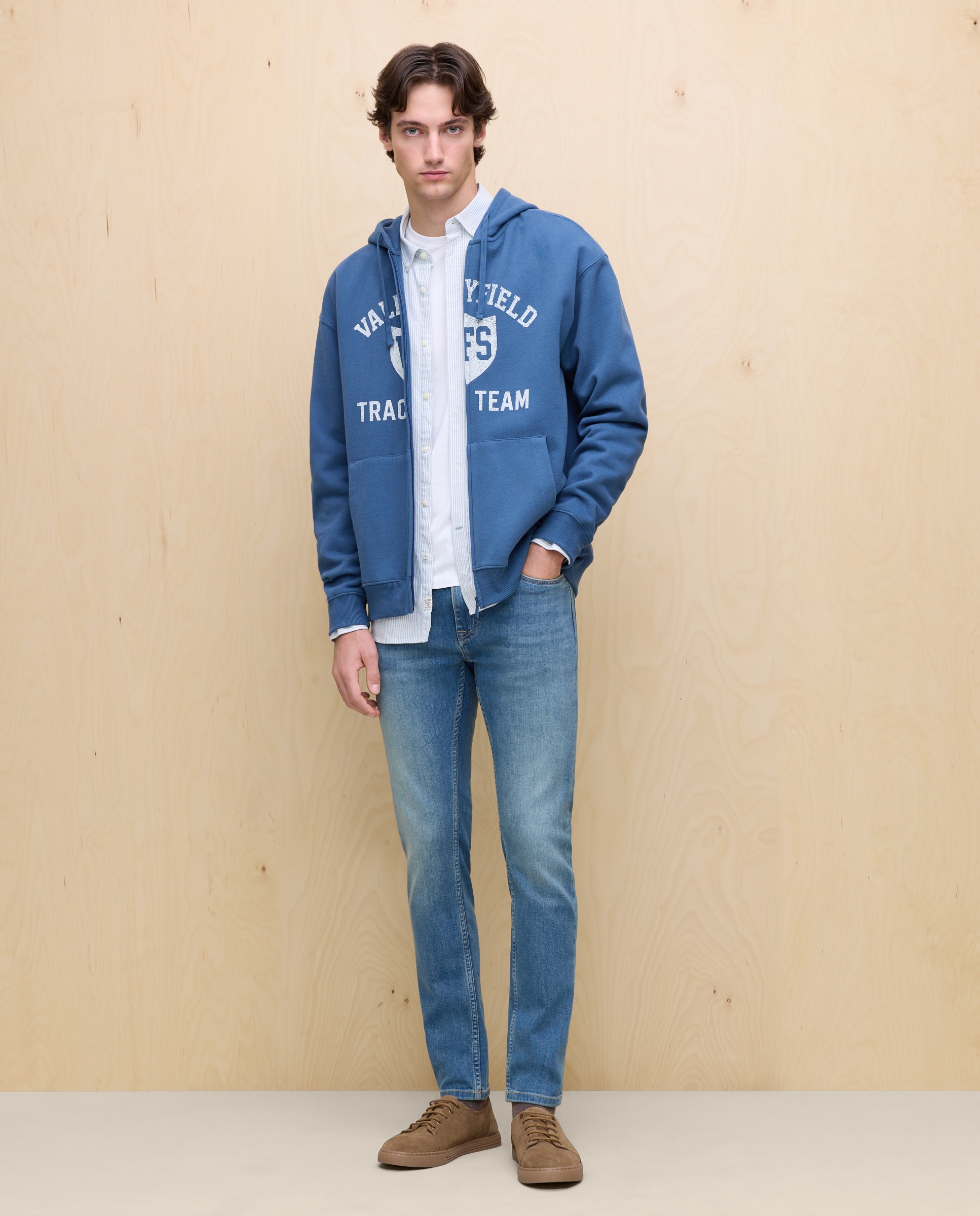 Sweatshirt com Capuz e Fecho de Correr 471 Índigo-2