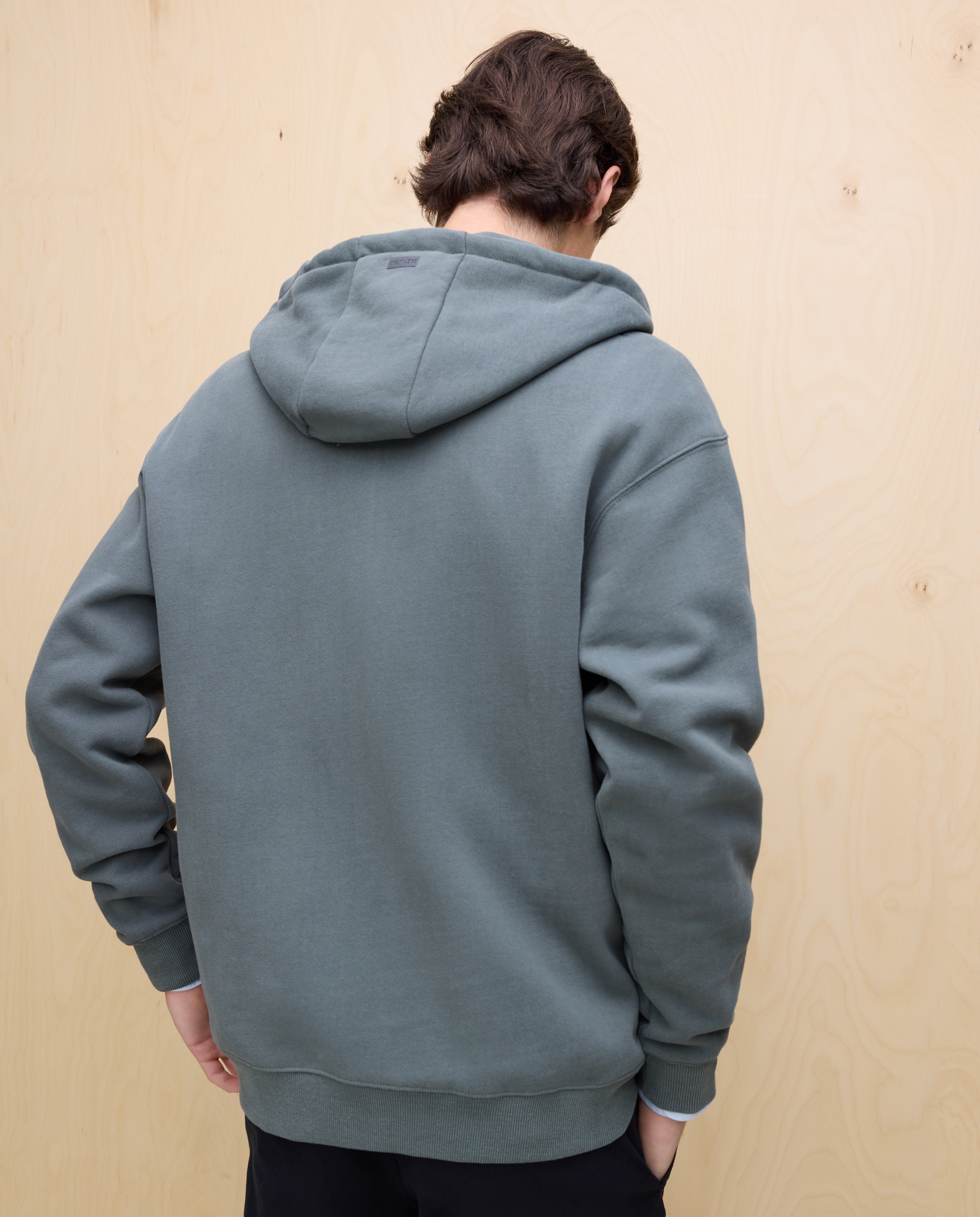 Sweatshirt com Capuz e Fecho de Correr Verde-2
