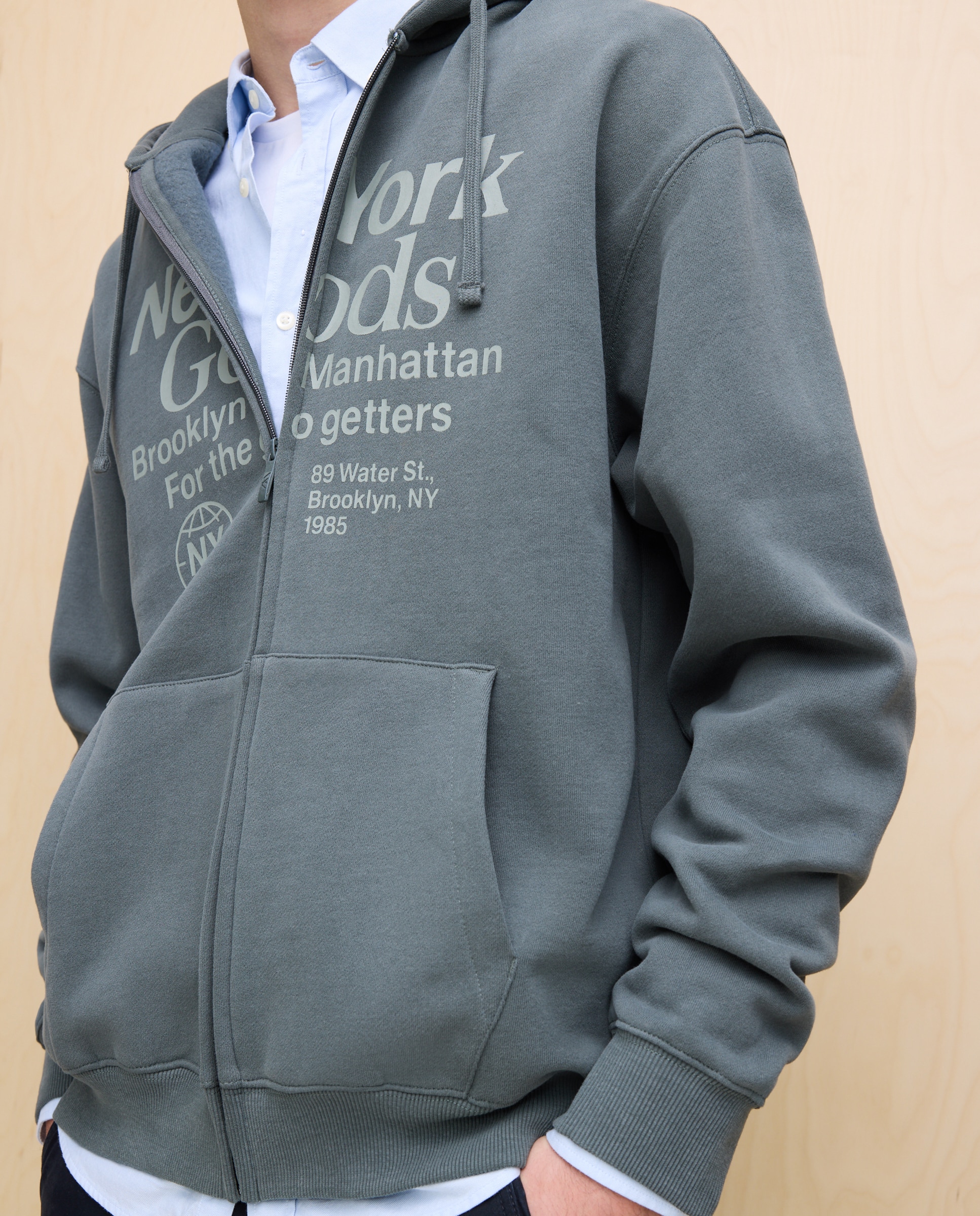 Sweatshirt com Capuz e Fecho de Correr Verde-3