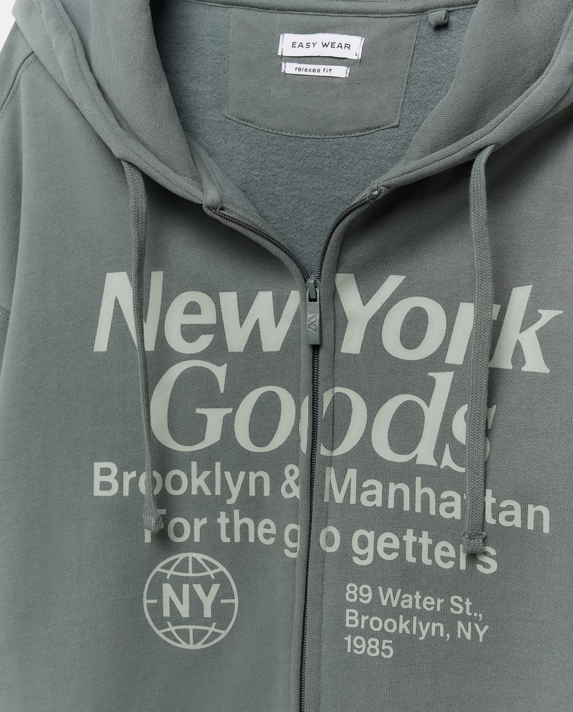 Sweatshirt com Capuz e Fecho de Correr Verde-5