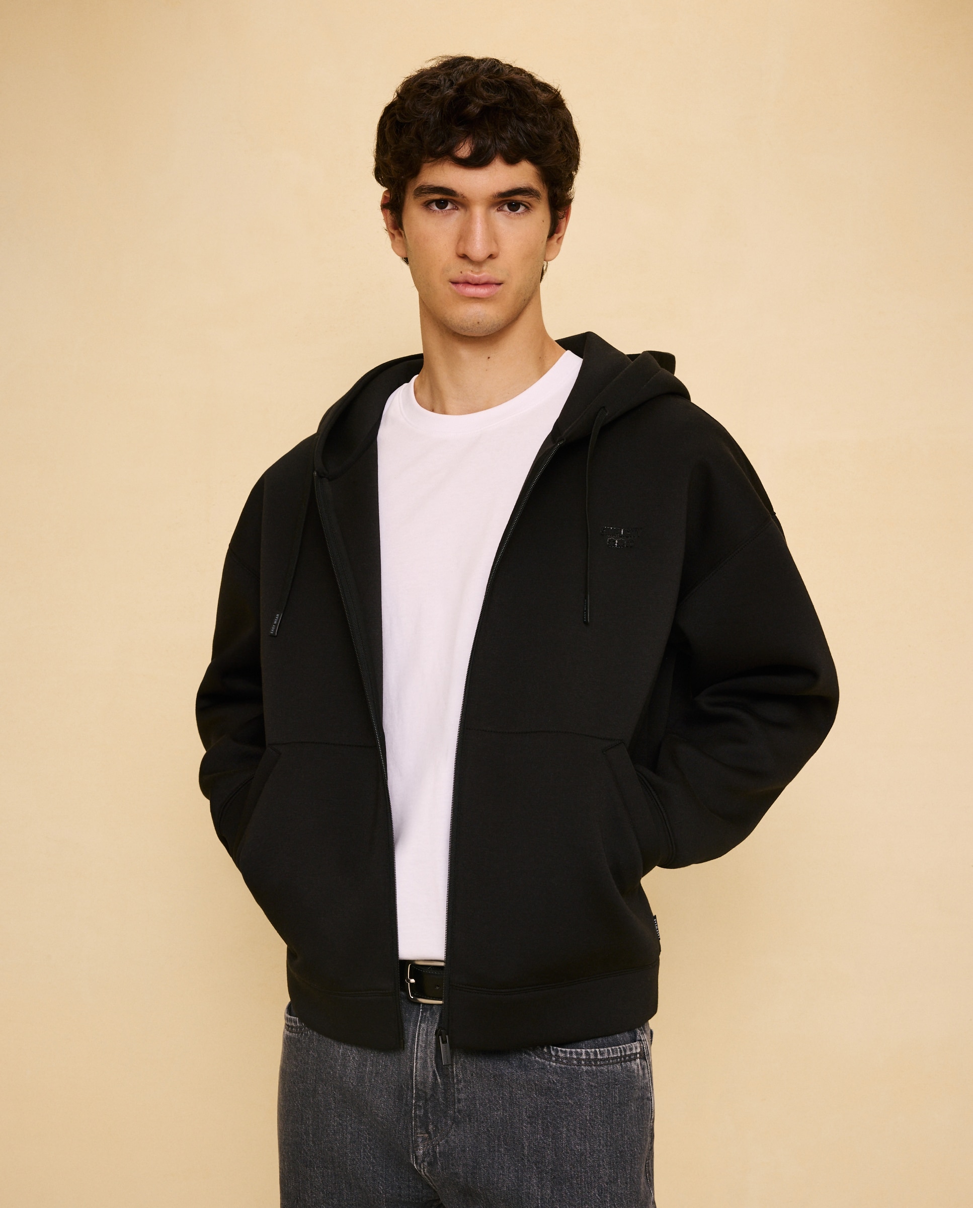 Imagen 1 de Sudadera con cremallera boxy fit de hombre - Easy Wear - Negro Negro