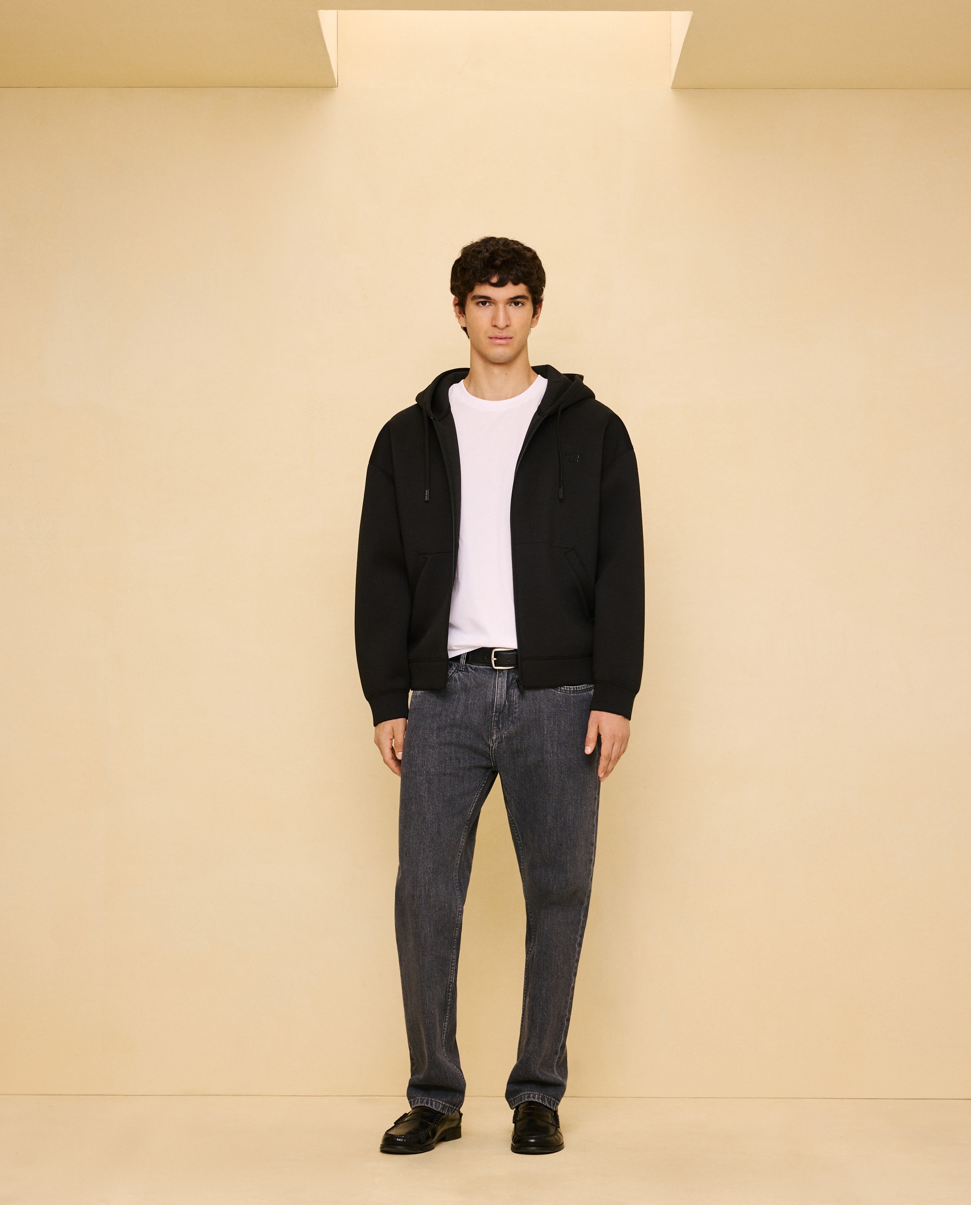 Imagen 2 de Sudadera con cremallera boxy fit de hombre - Easy Wear - Negro Negro