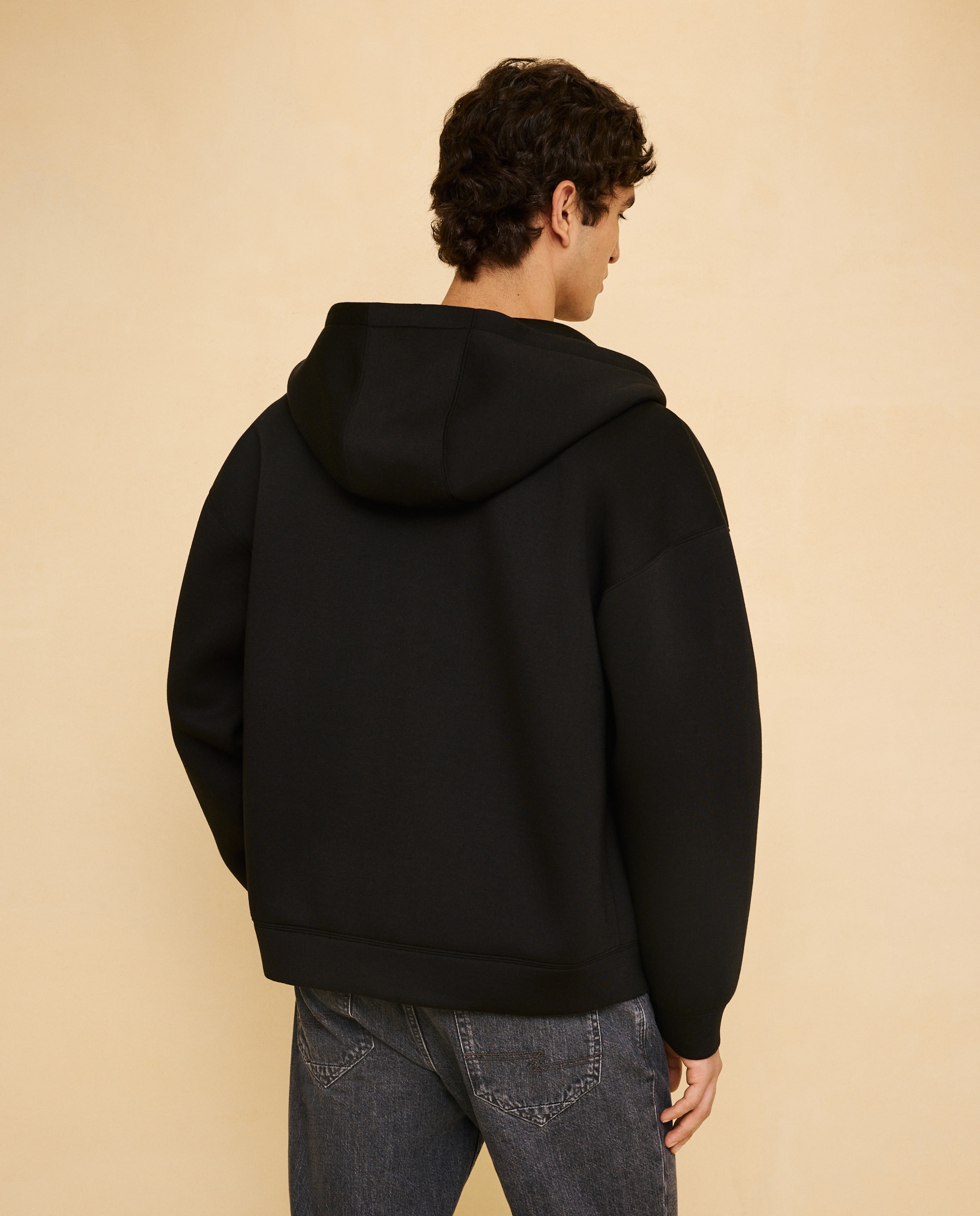 Imagen 3 de Sudadera con cremallera boxy fit de hombre - Easy Wear - Negro Negro