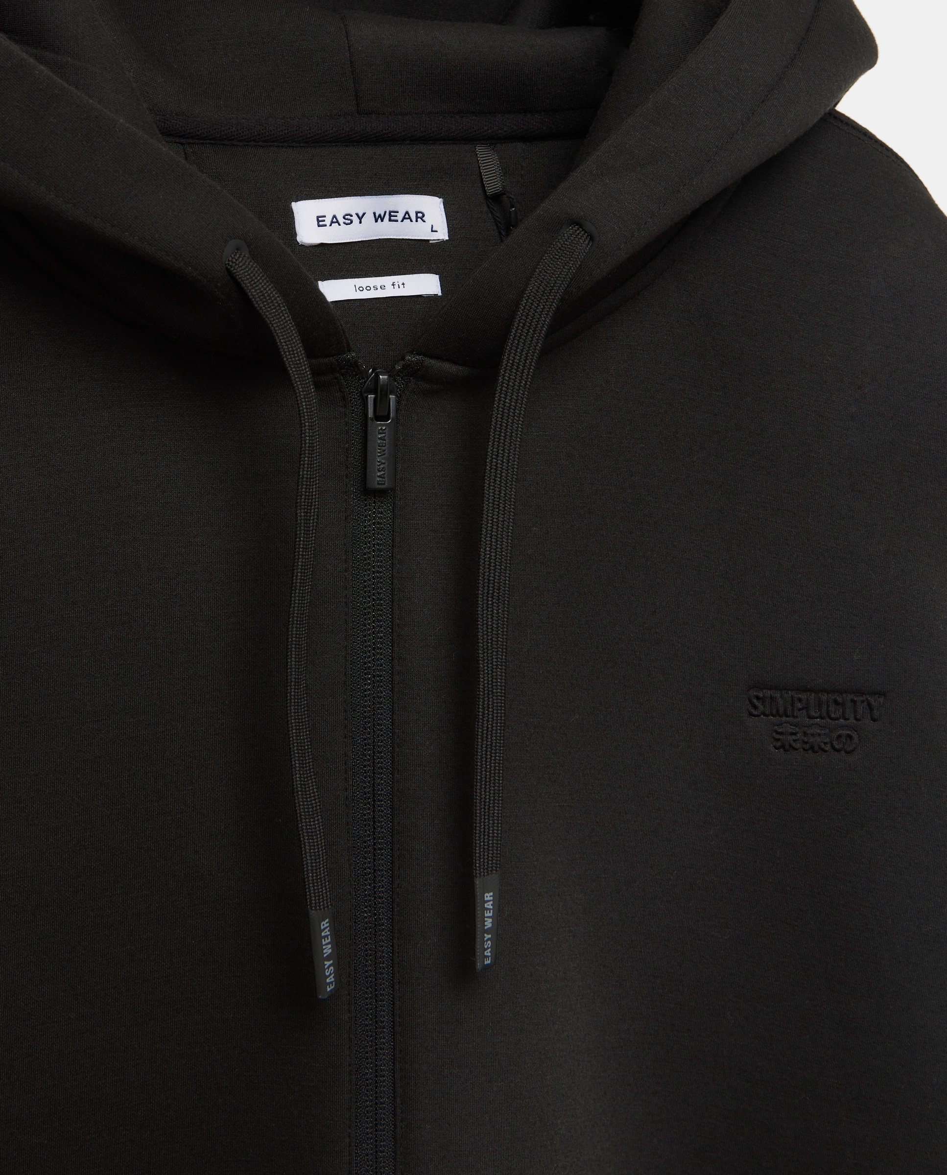 Imagen 5 de Sudadera con cremallera boxy fit de hombre - Easy Wear - Negro Negro