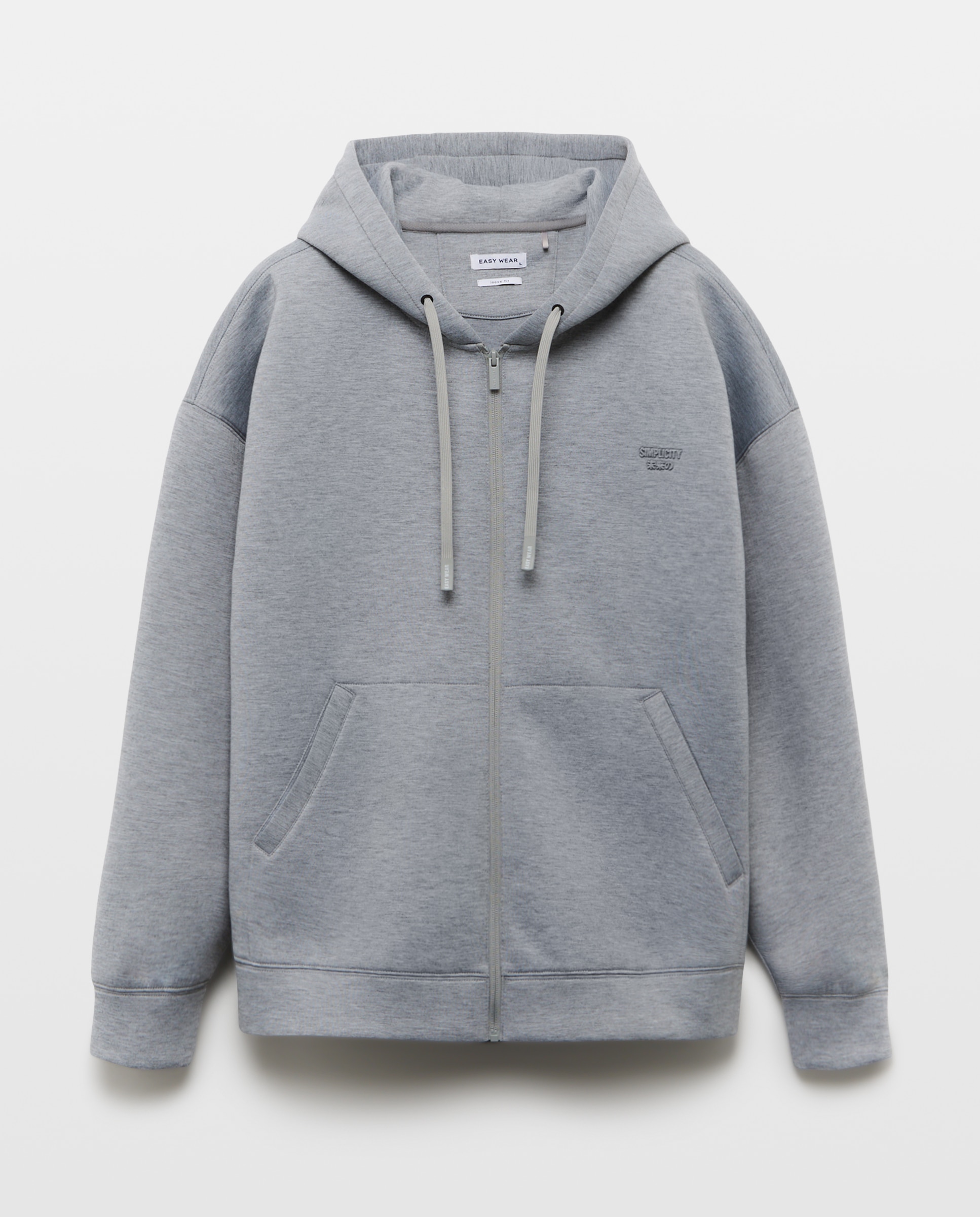 Imagen 4 de Sudadera con cremallera boxy fit de hombre - Easy Wear - Gris claro Gris claro