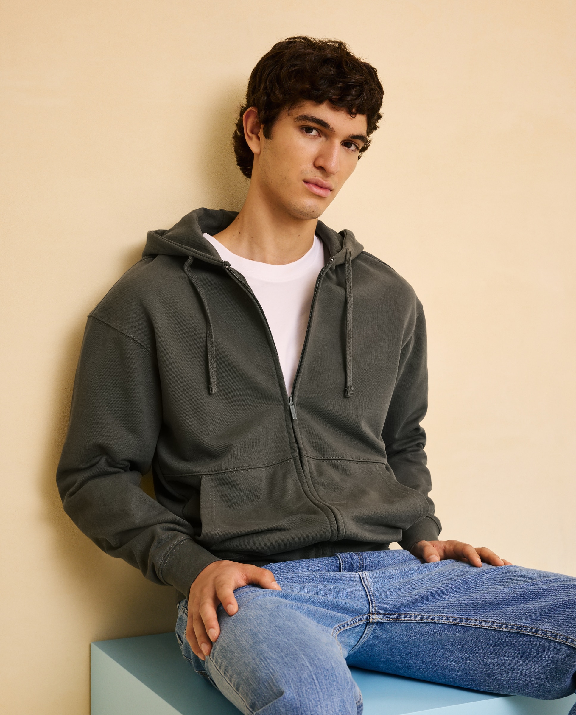 Sweatshirt com capuz 530 Verde Escuro-1