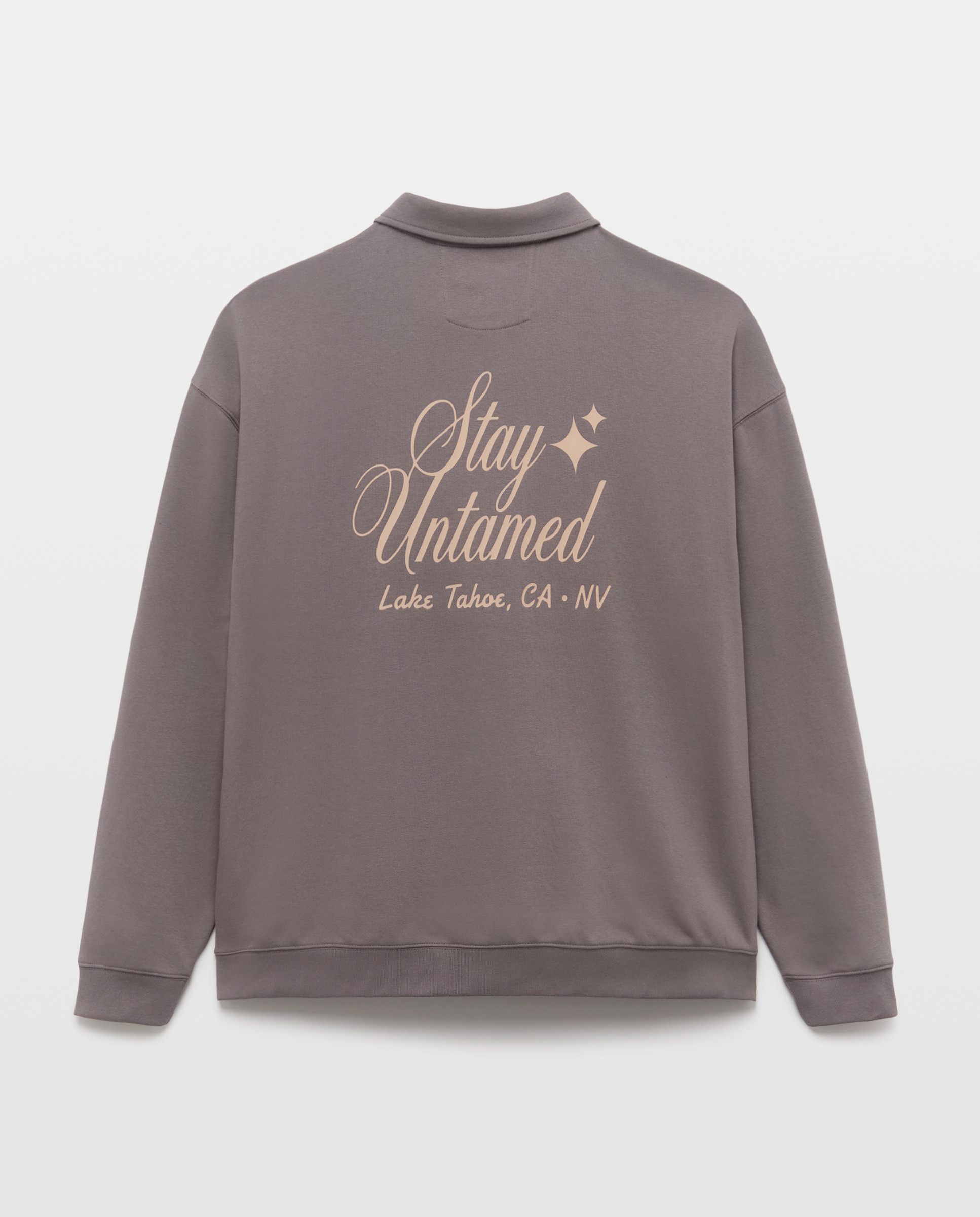 Sweatshirt com Colarinho de Polo Castanho-5