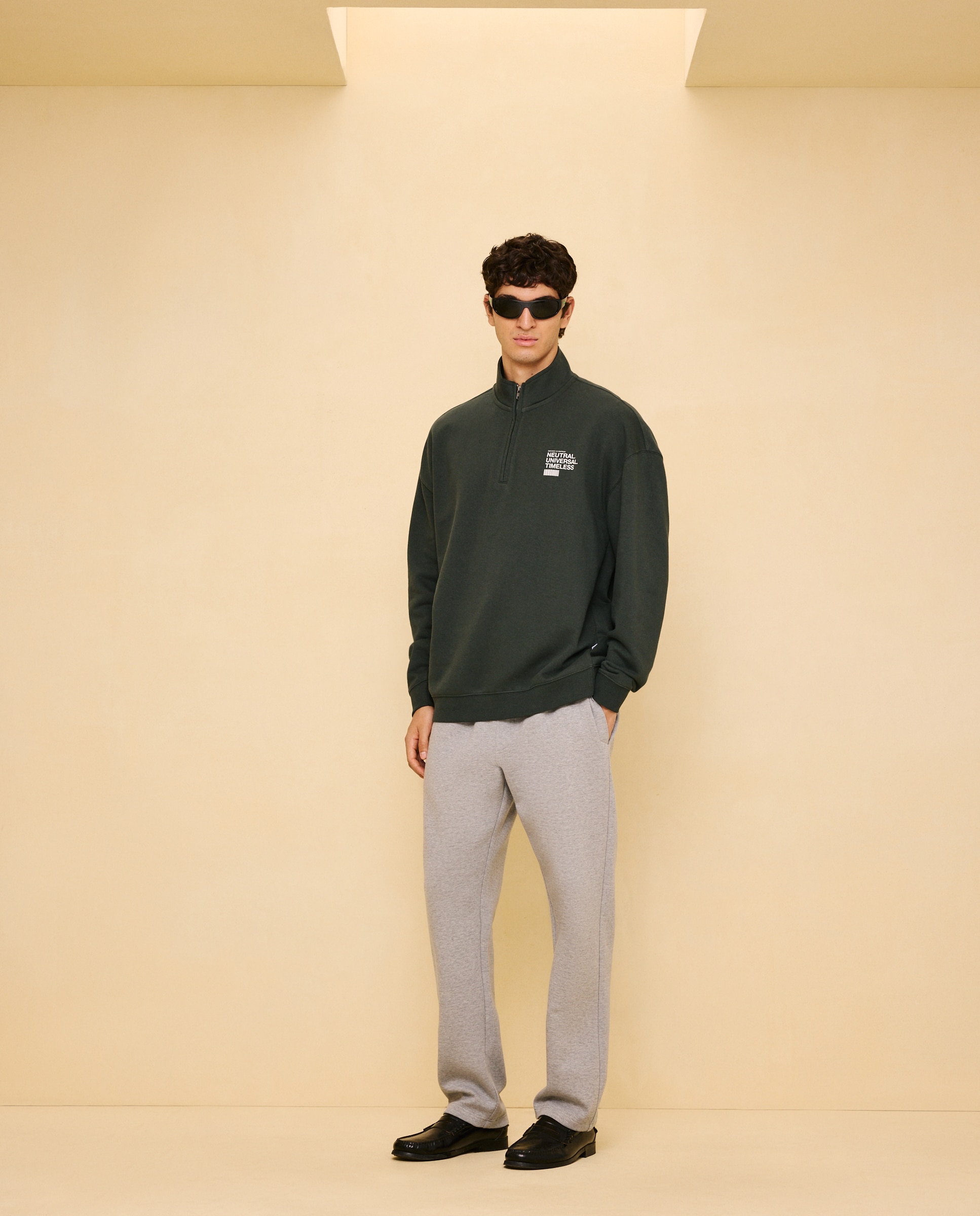 Imagen 1 de Sudadera con cuello cremallera de hombre - Easy Wear - 530 Verde oscuro 530 Verde oscuro