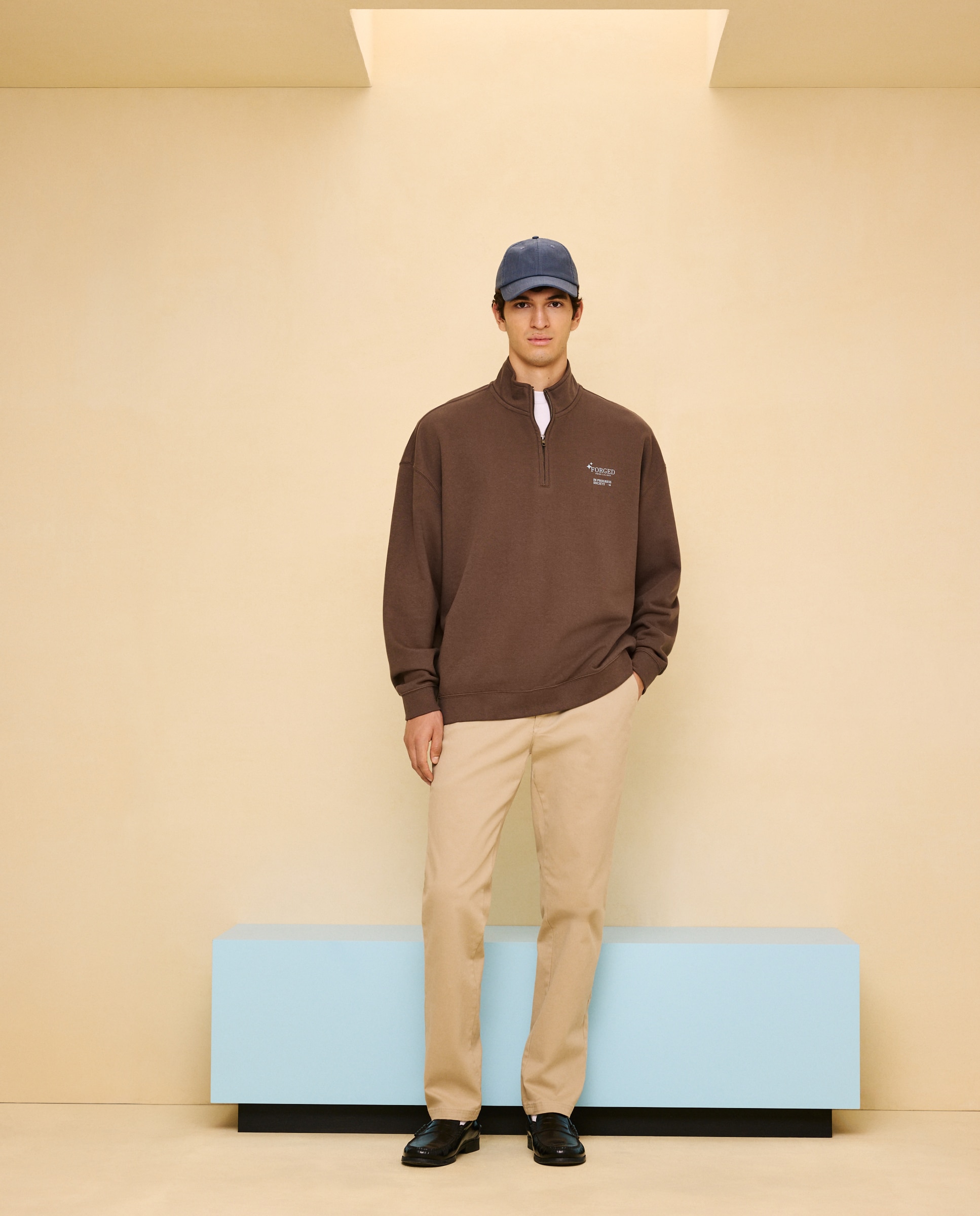 Imagen 1 de Sudadera con cuello cremallera de hombre - Easy Wear - Marrón Marrón