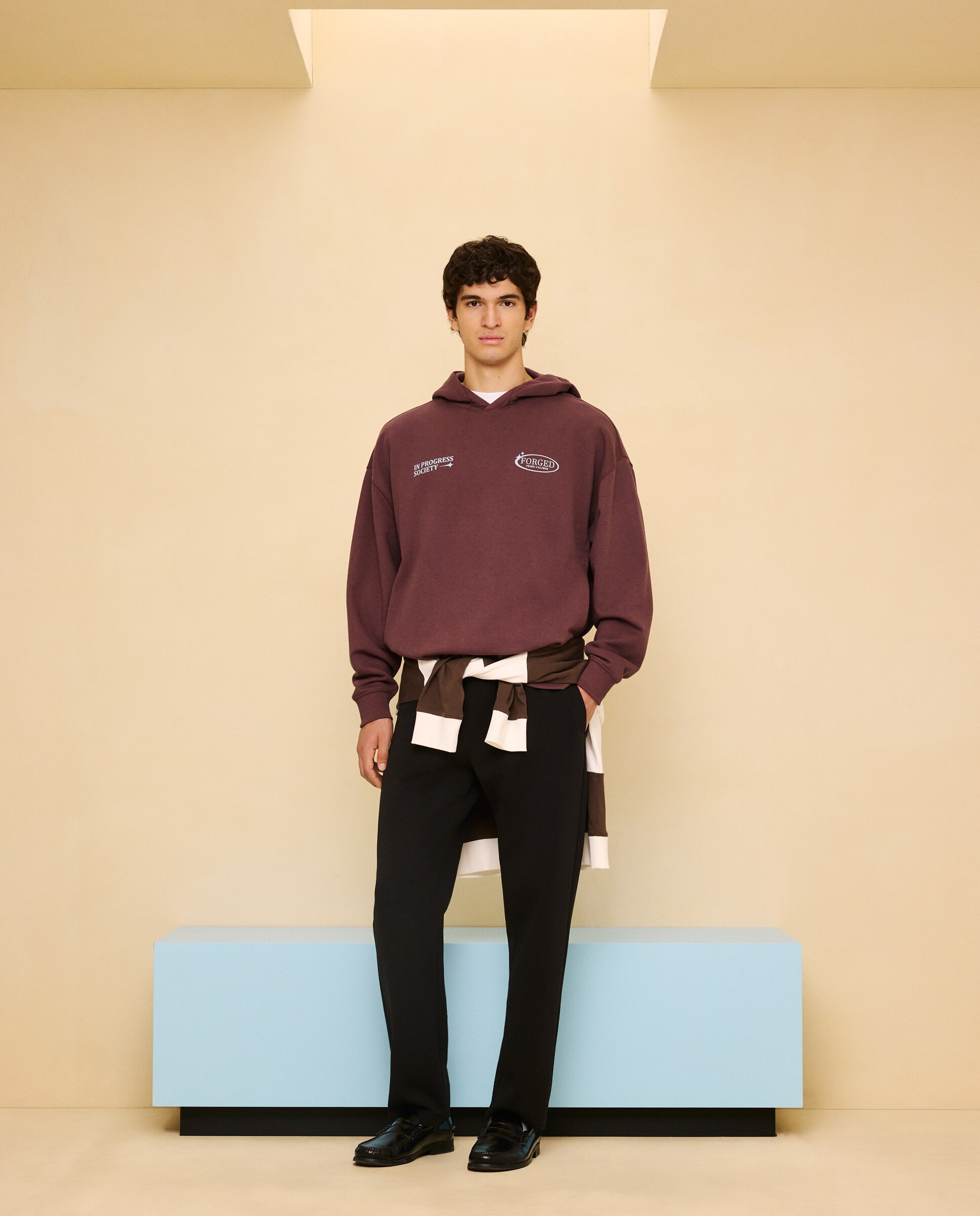 Sweatshirt com Bolso Canguru Bordeaux-2