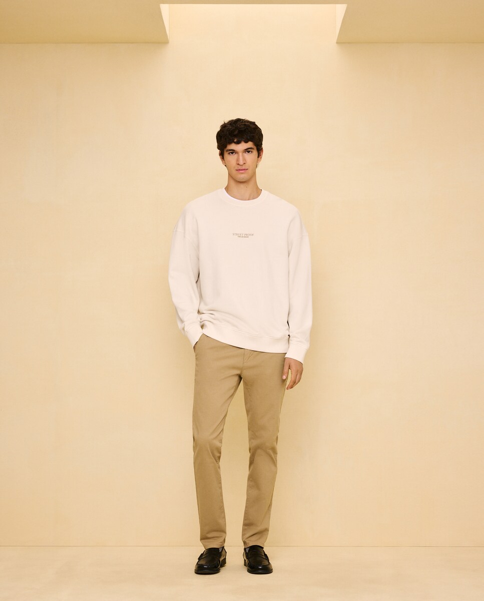 Imagen 0 de Sudadera garment dye de hombre Tostado